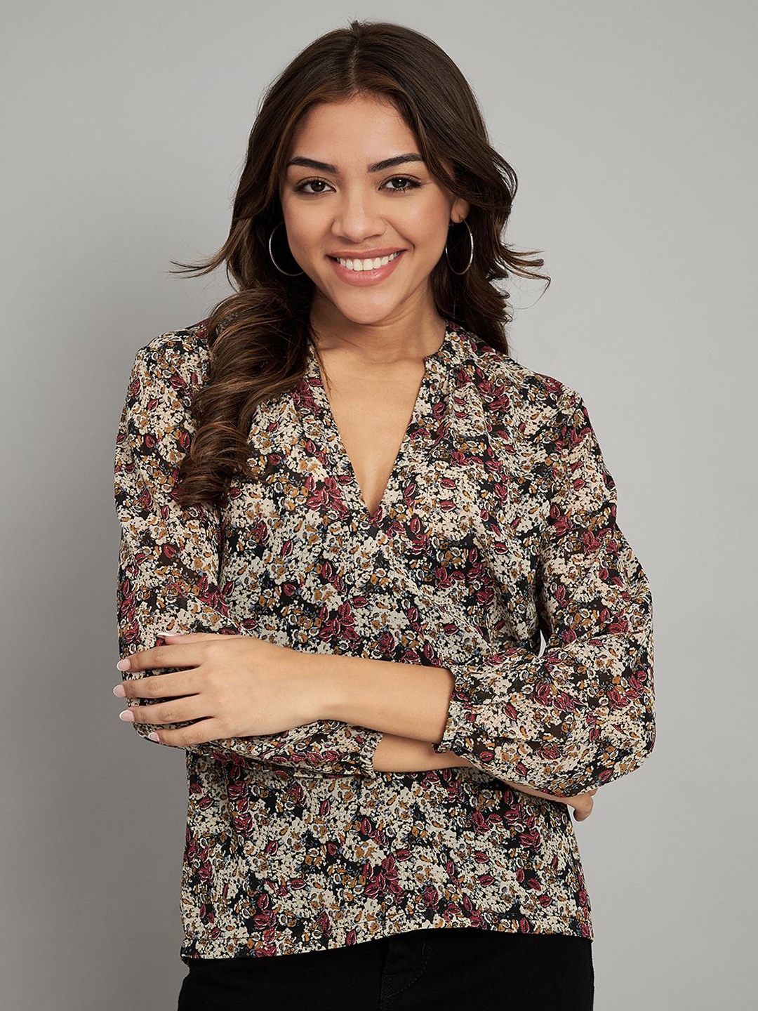 

Amagyaa Floral Print Georgette Top, Multi