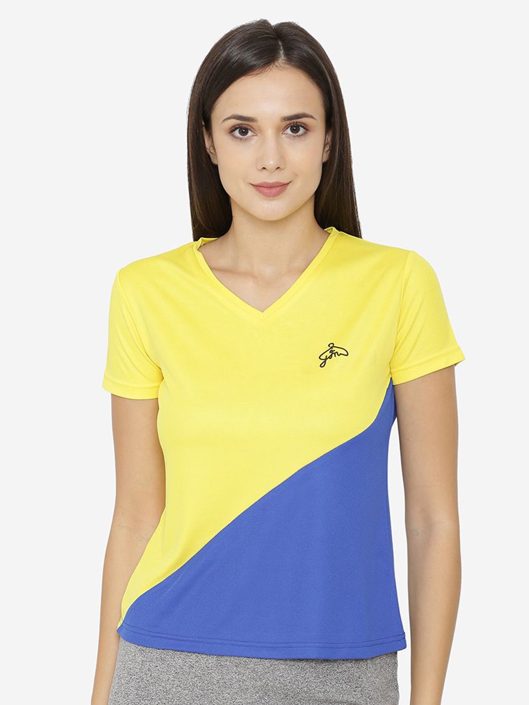 

Yaadleen Colourblocked V-Neck Top, Yellow