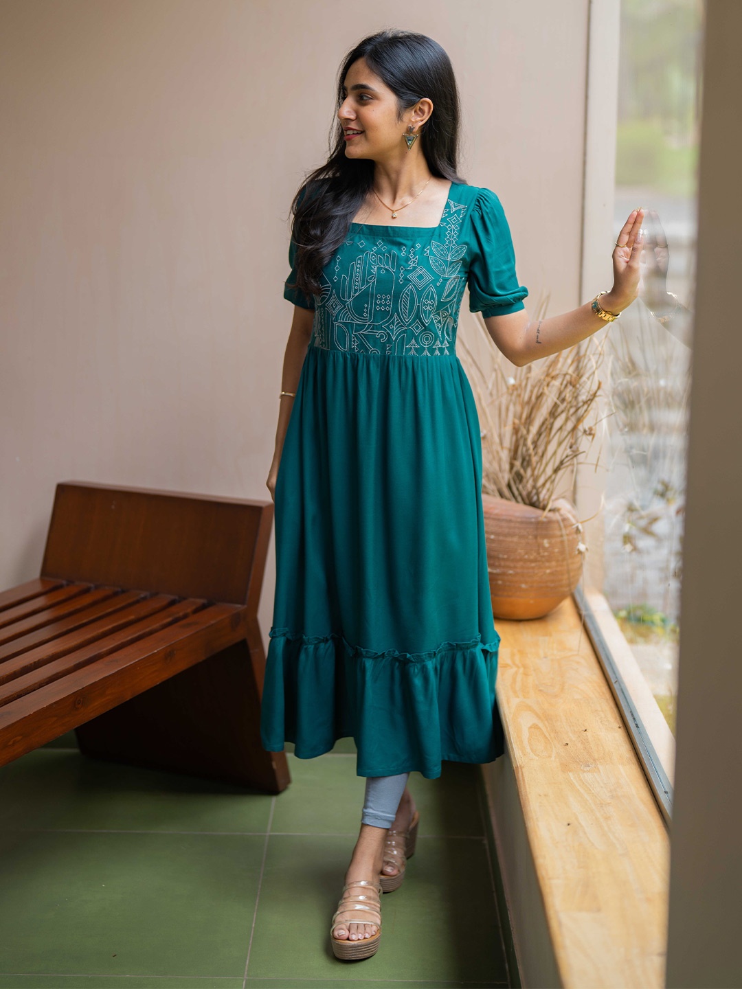 

HAY Liva A-Line Midi Dress, Green