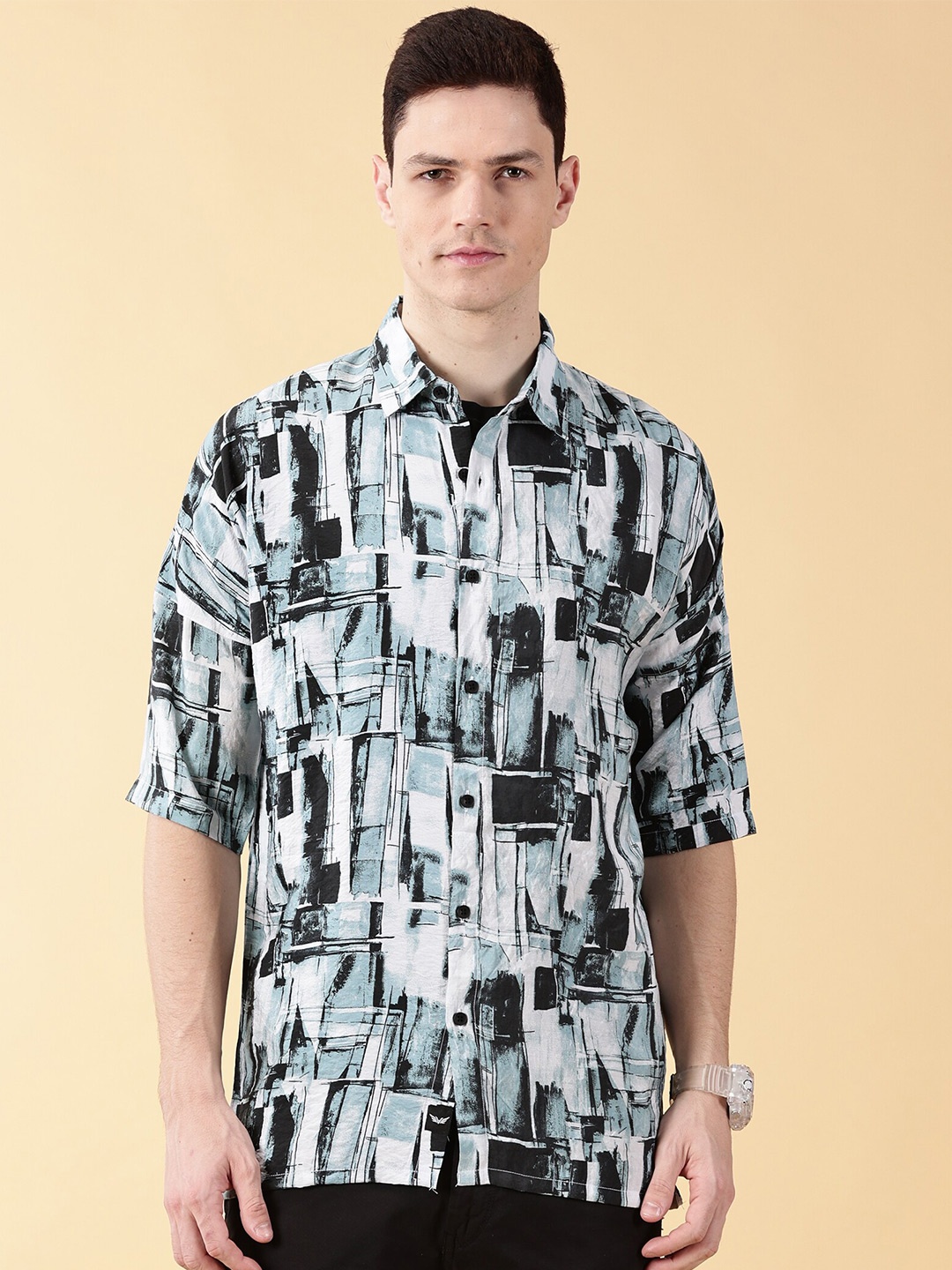 

VALEN CLUB Men Comfort Opaque Printed Casual Shirt, Blue