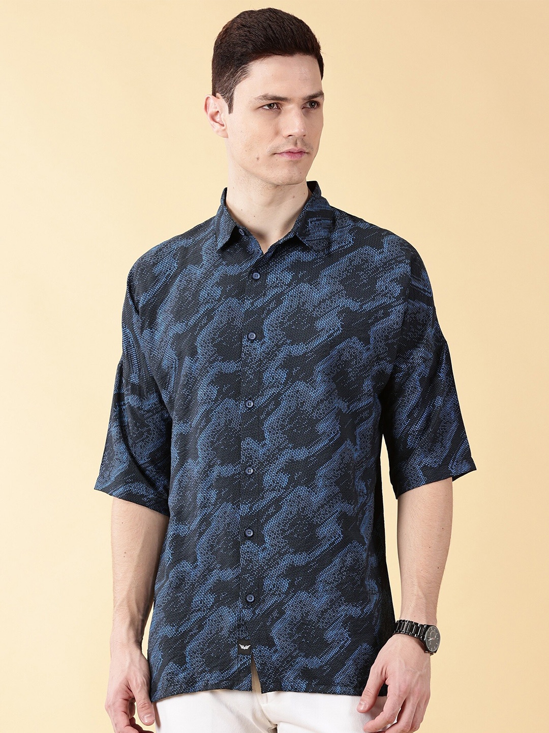 

VALEN CLUB Men Comfort Floral Opaque Printed Casual Shirt, Blue