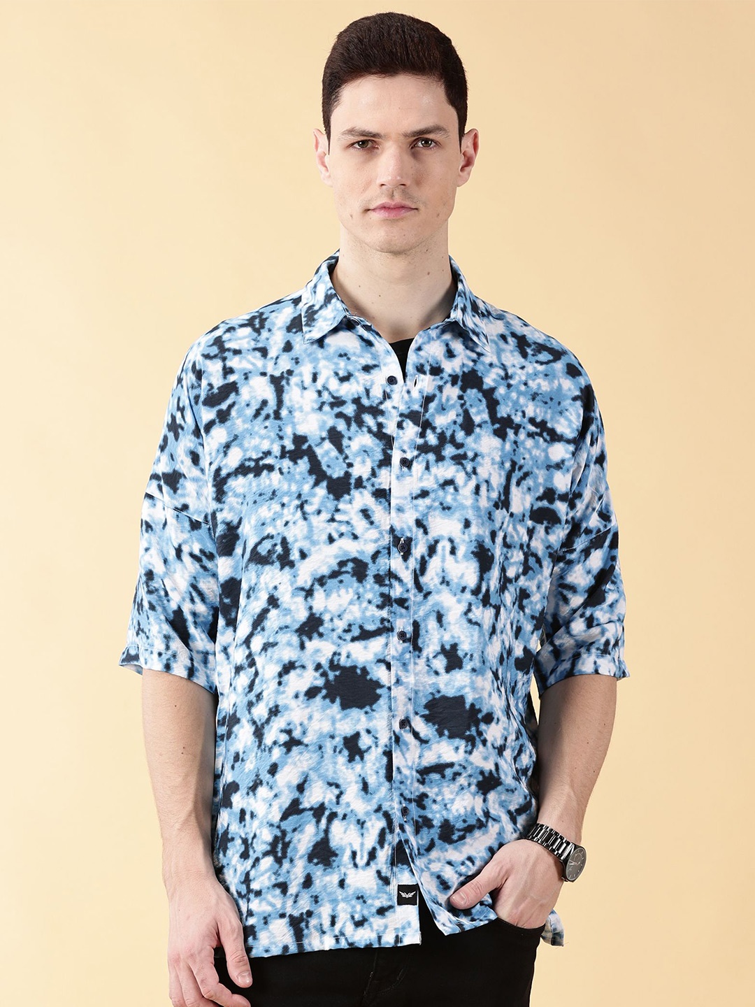 

VALEN CLUB Men Comfort Floral Opaque Printed Casual Shirt, Blue