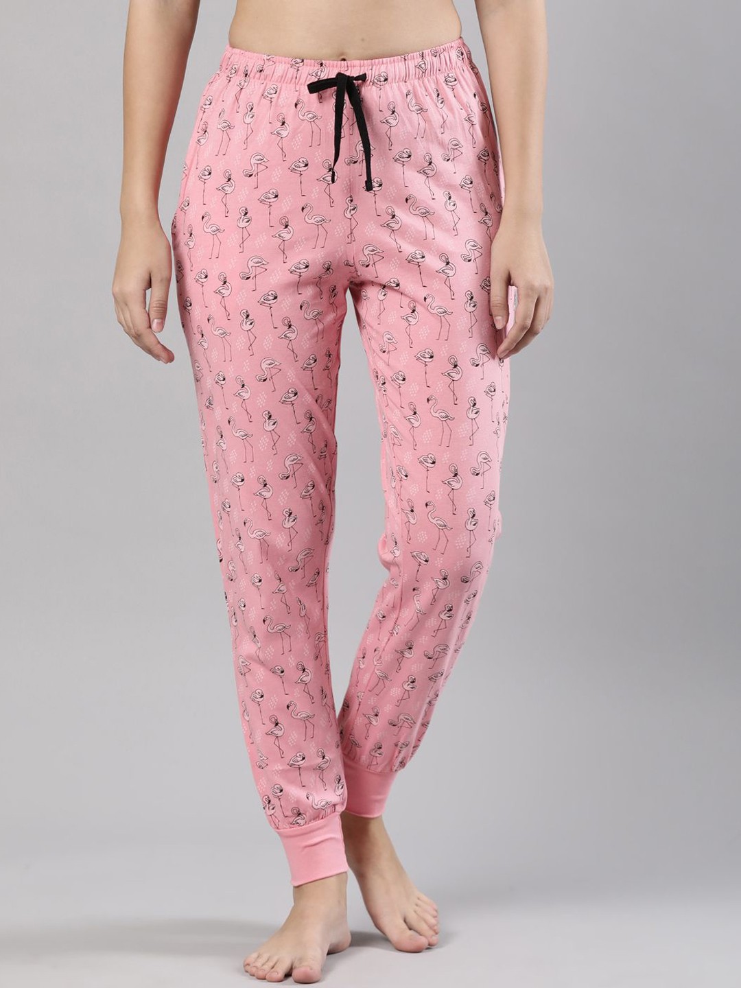 

Femmora Women Abstract Printed Mid-Rise Pure Cotton Lounge Pants, Pink