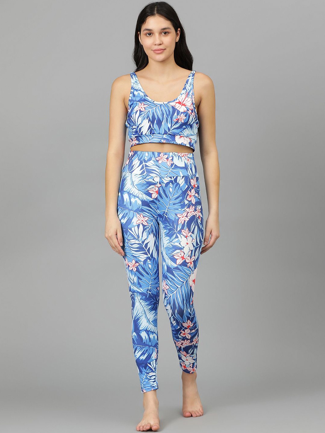 

Kotty Women Printed Tracksuit, Blue