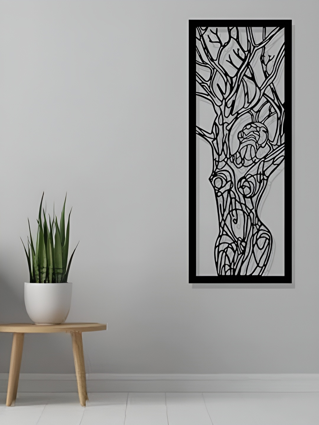 

Artrooms Women Tree Metal Wall Art, Black