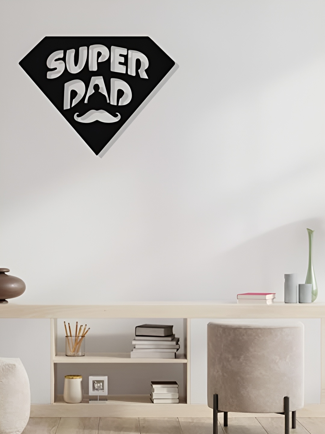 

Artrooms Super Dad Metal Wall Art, Black