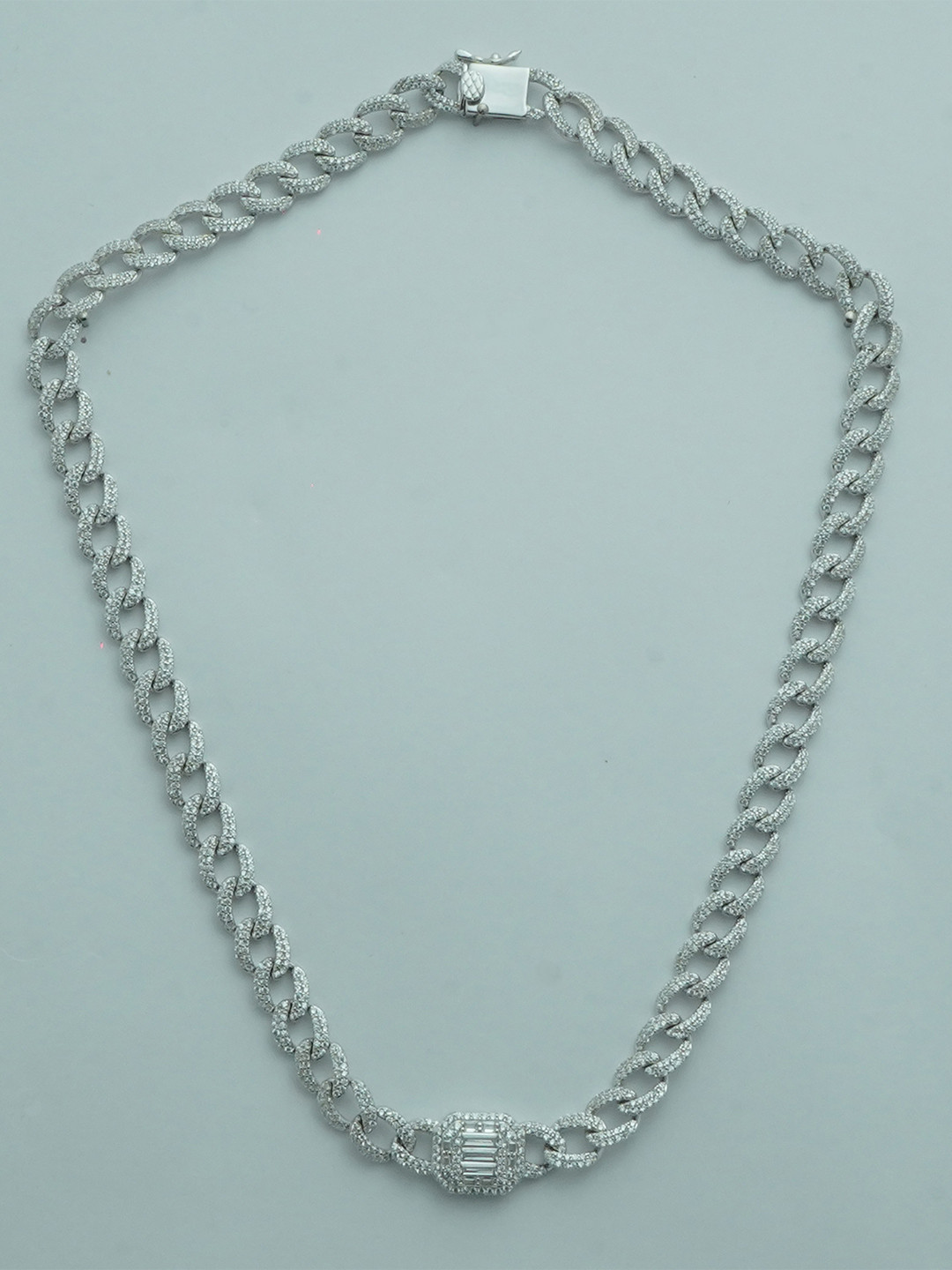 

925 SILLER Rhodium-Plated Pure Silver Cubic Zirconia Jewellery Set