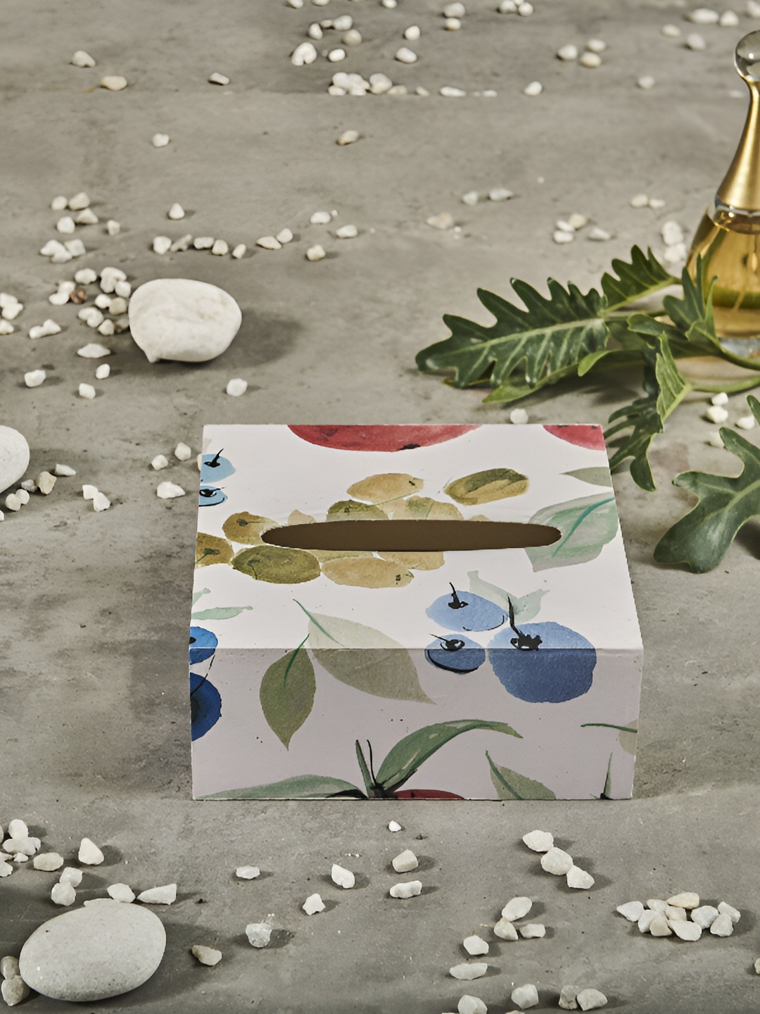 

A Tiny Mistake White & Blue Wooden Printed Wood Tissue Box