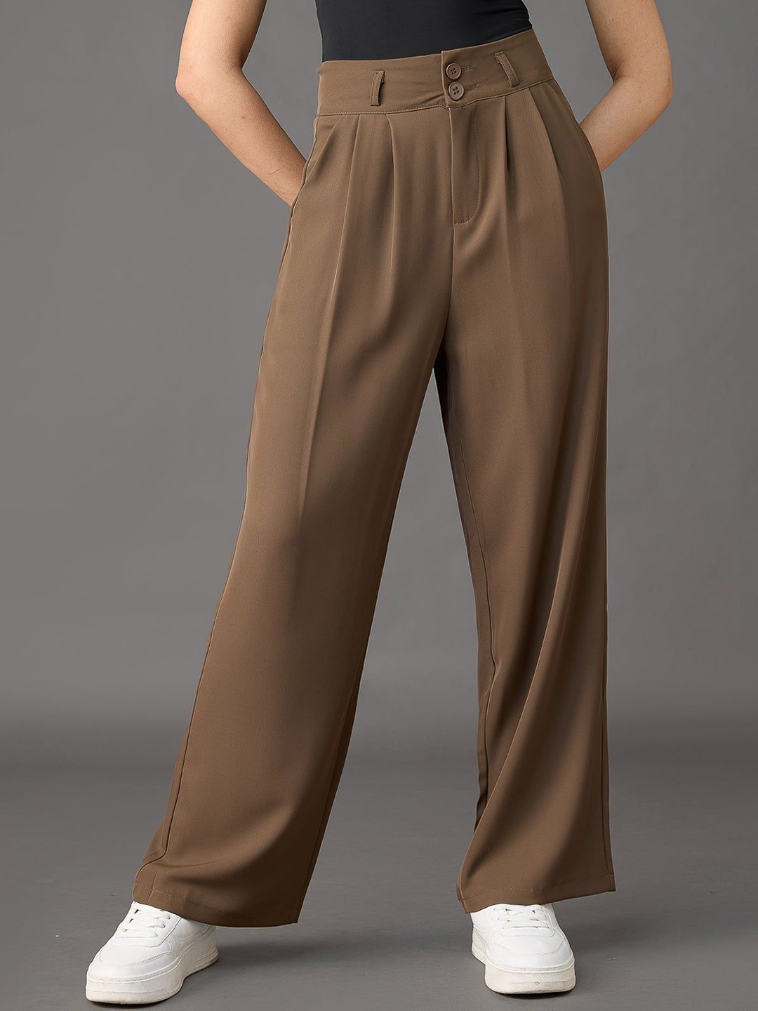 

FREAKINS Hazelwood Korean Baggy Pants, Brown