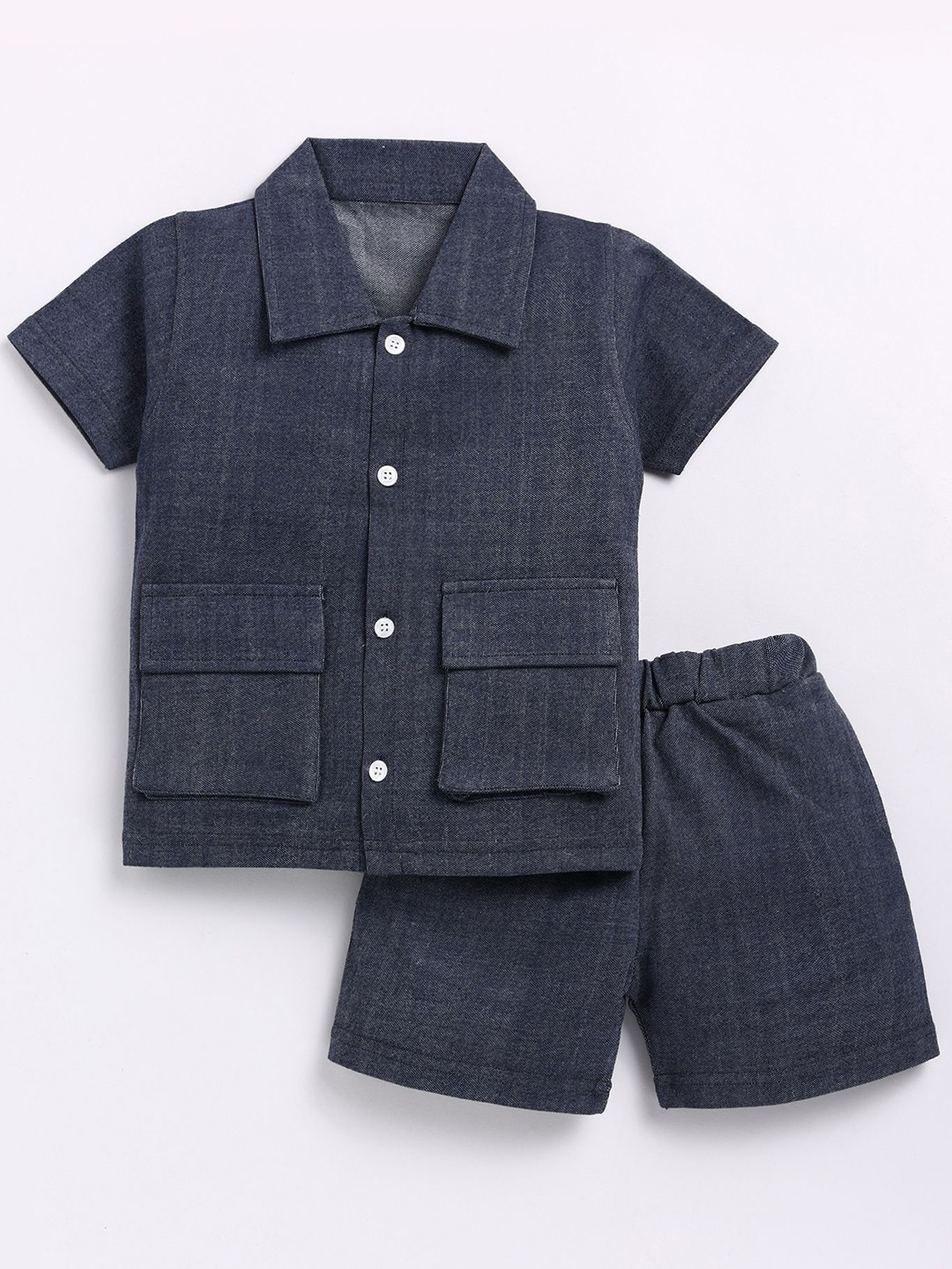 

Cutopies Boys Shirt With Shorts, Navy blue