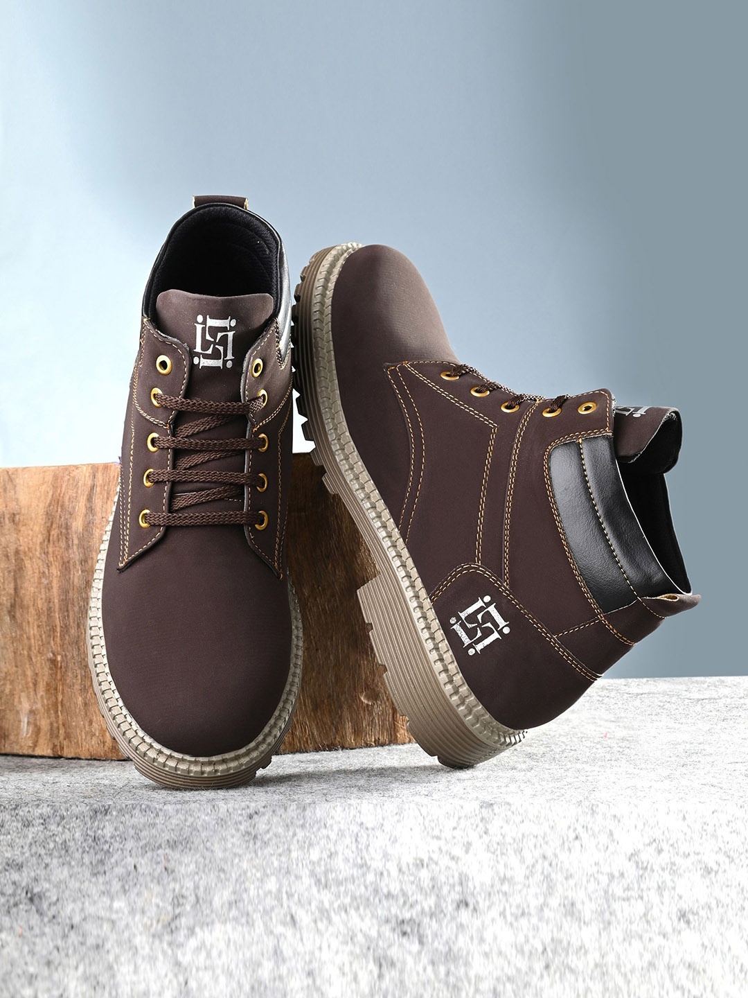 

Layasa Men Lace Up Casual Boots, Brown