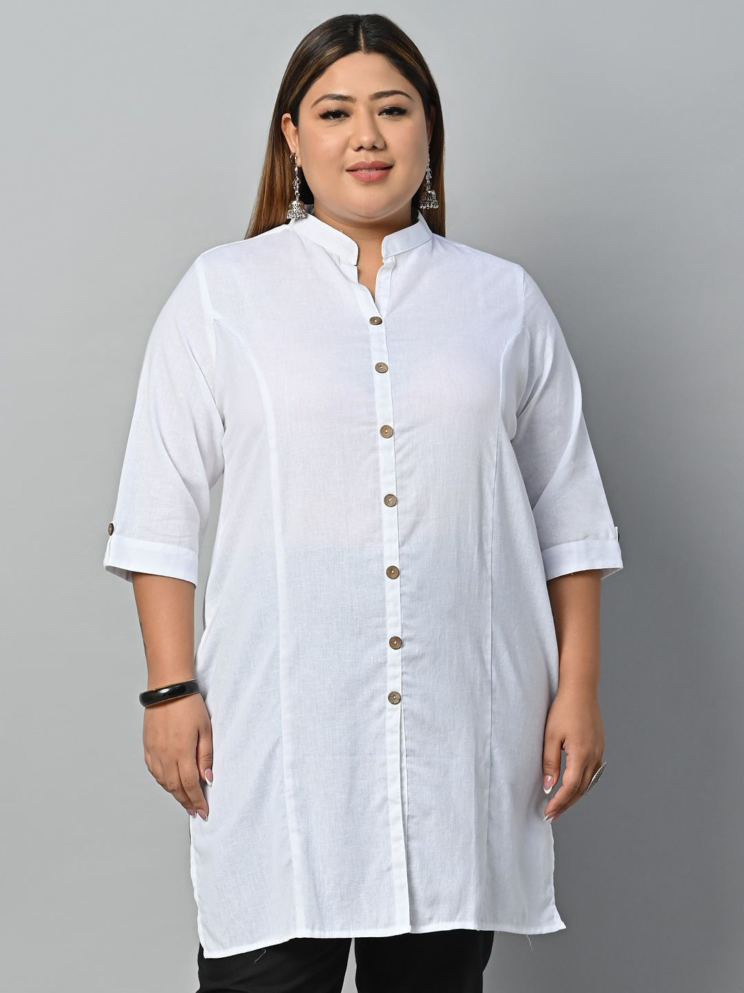 

KALINI Pure Cotton Handloom Kurti, White