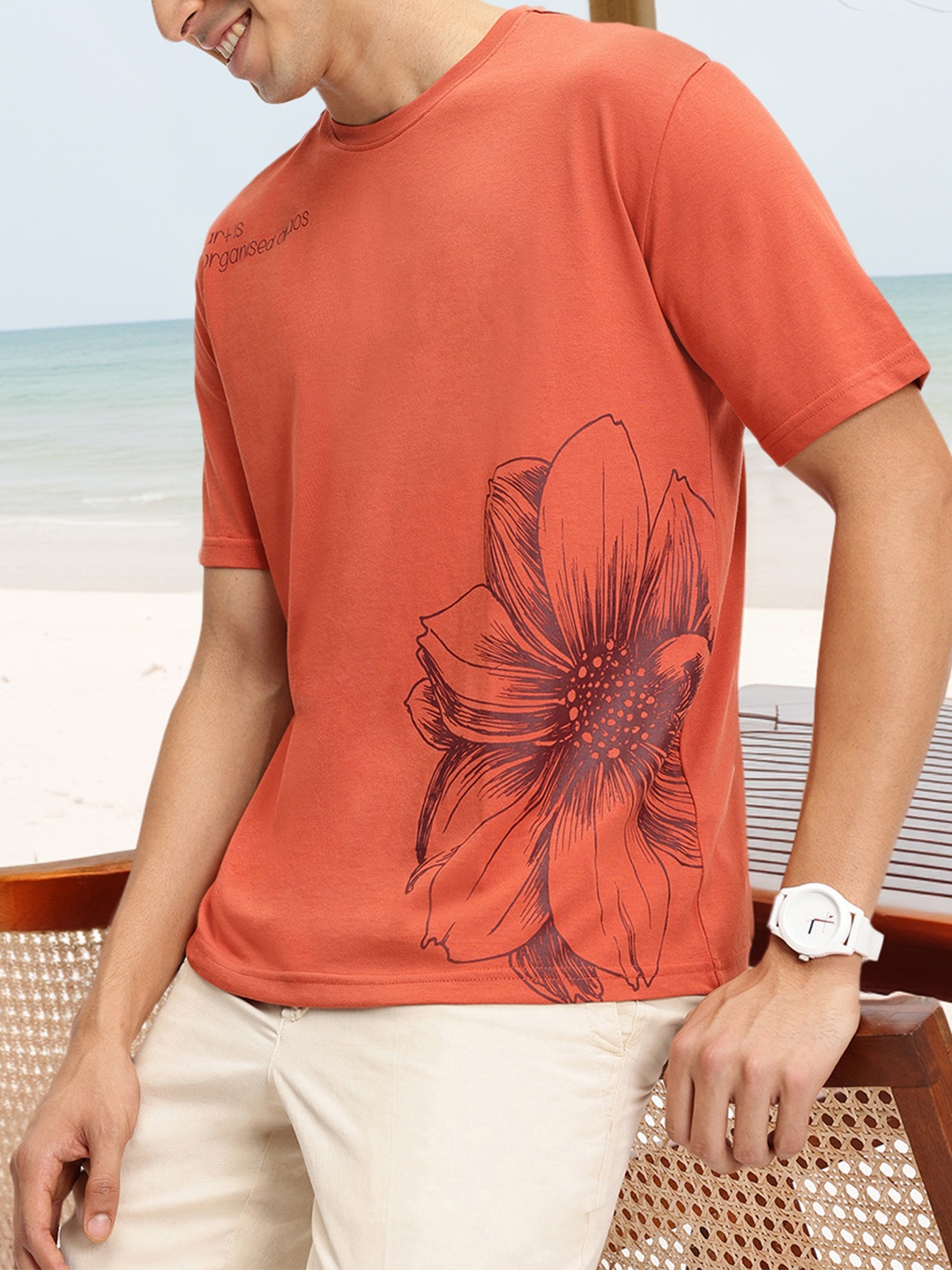 

Kook N Keech Floral Flash Printed Regular T-shirt, Maroon