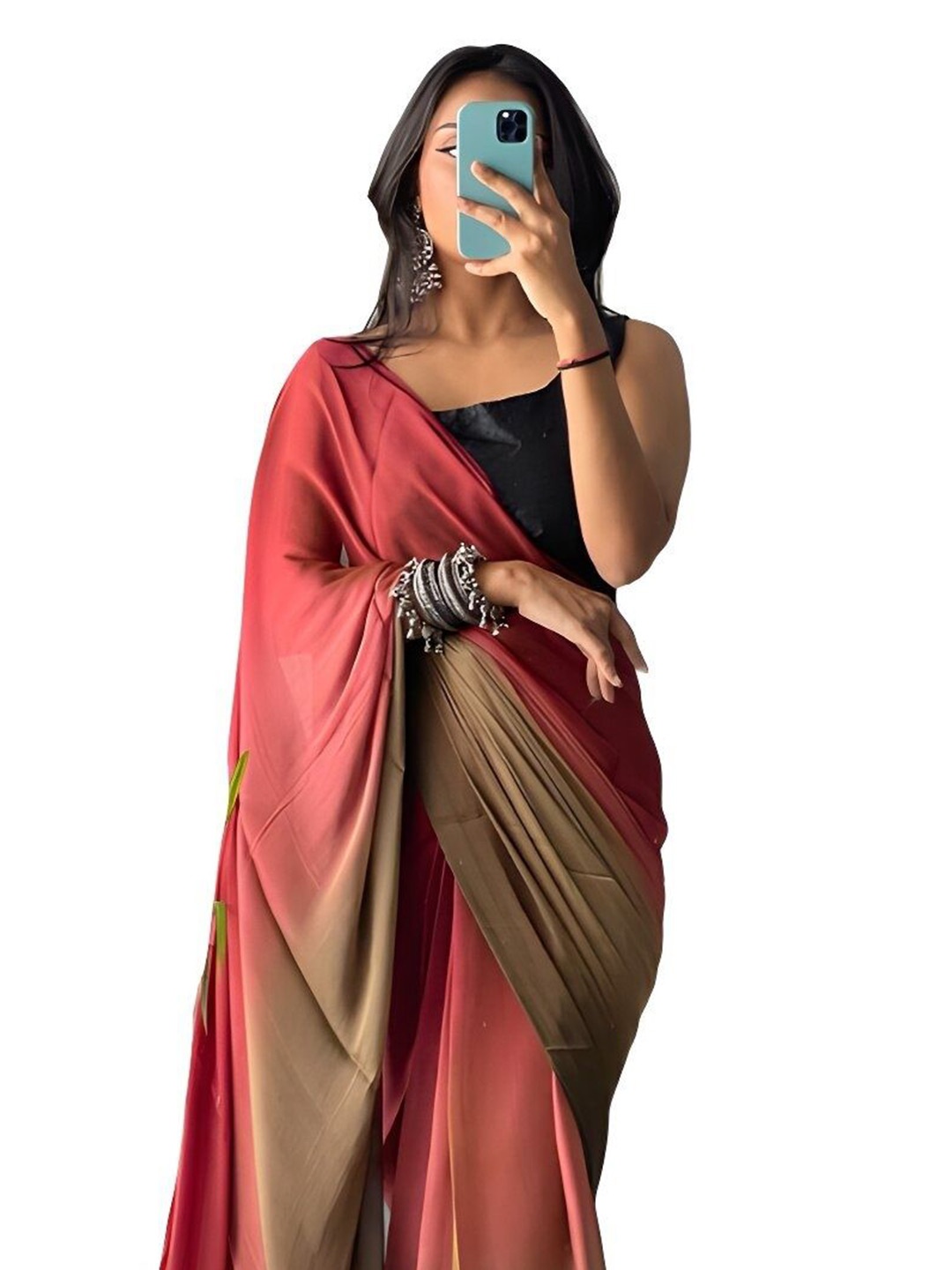 

Sidhidata Ombre Saree, Coffee brown