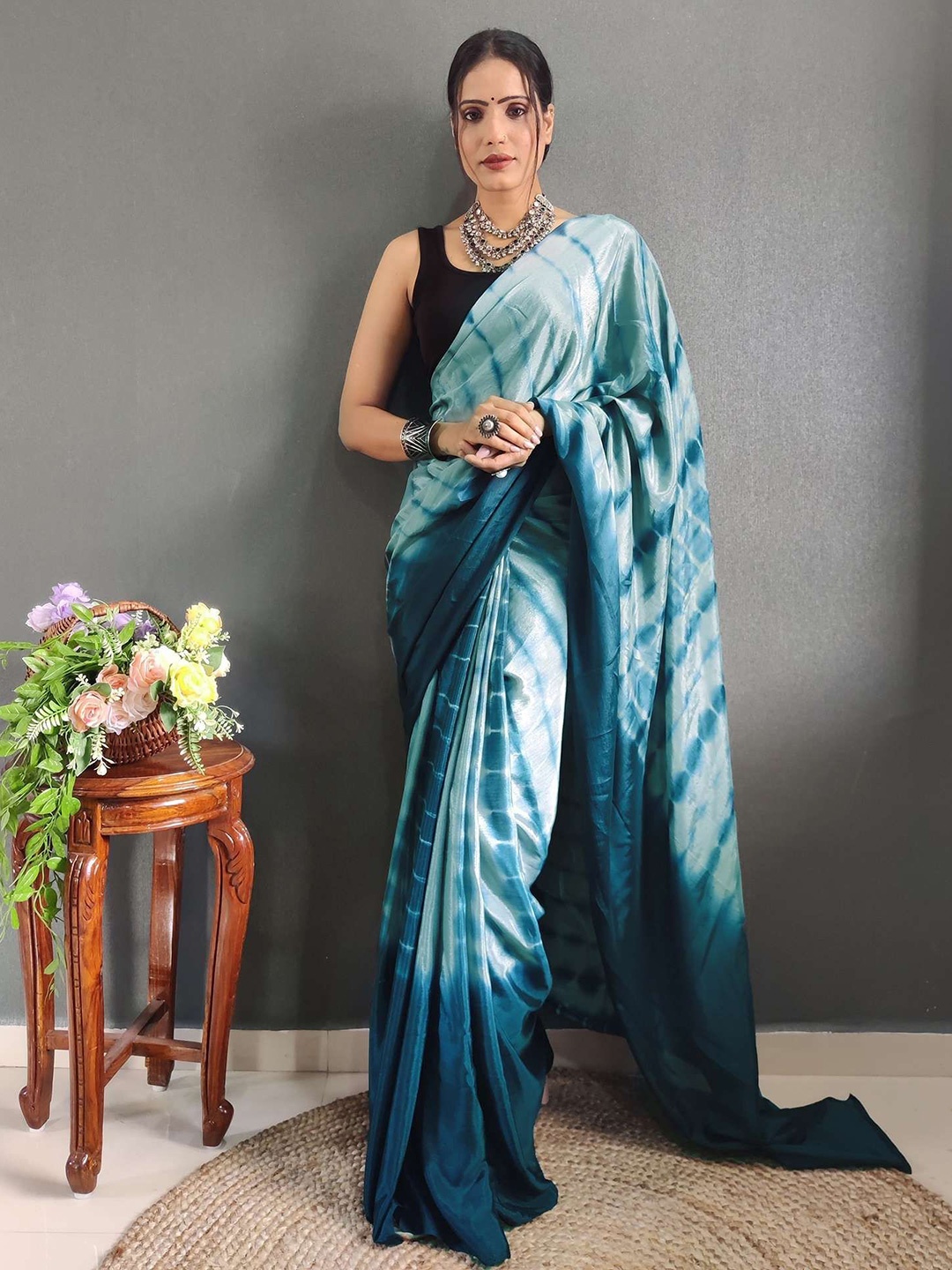 

Sidhidata Tie and Dye Saree, Teal