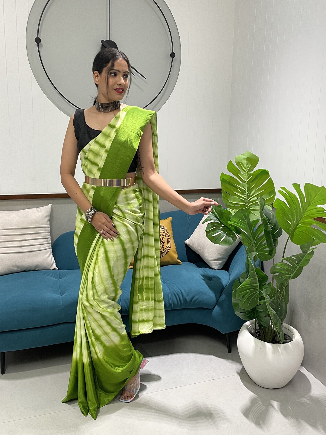 

Sidhidata Tie and Dye Saree, Green