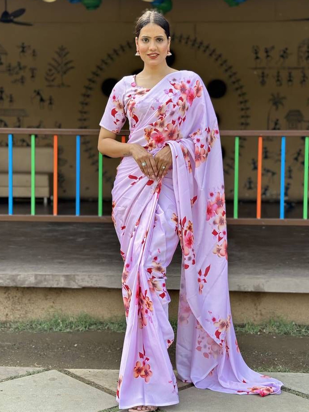 

Sidhidata Floral Saree, Pink