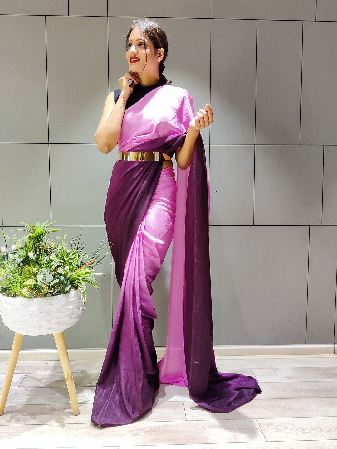 

Sidhidata Ombre Saree, Lavender