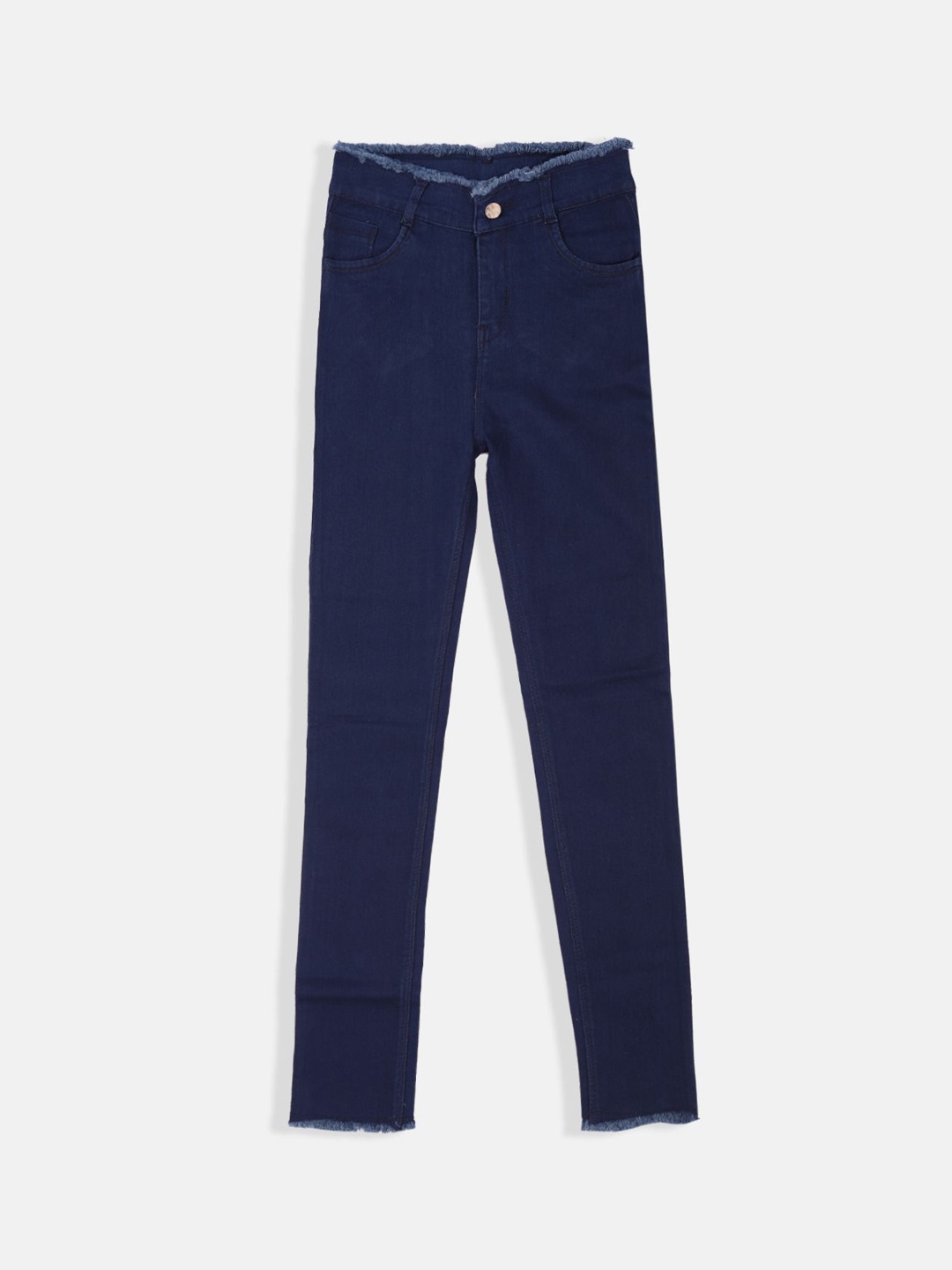 

BAESD Girls Skinny Fit Mid-Rise Clean Look Cotton Stretchable Jeans, Navy blue