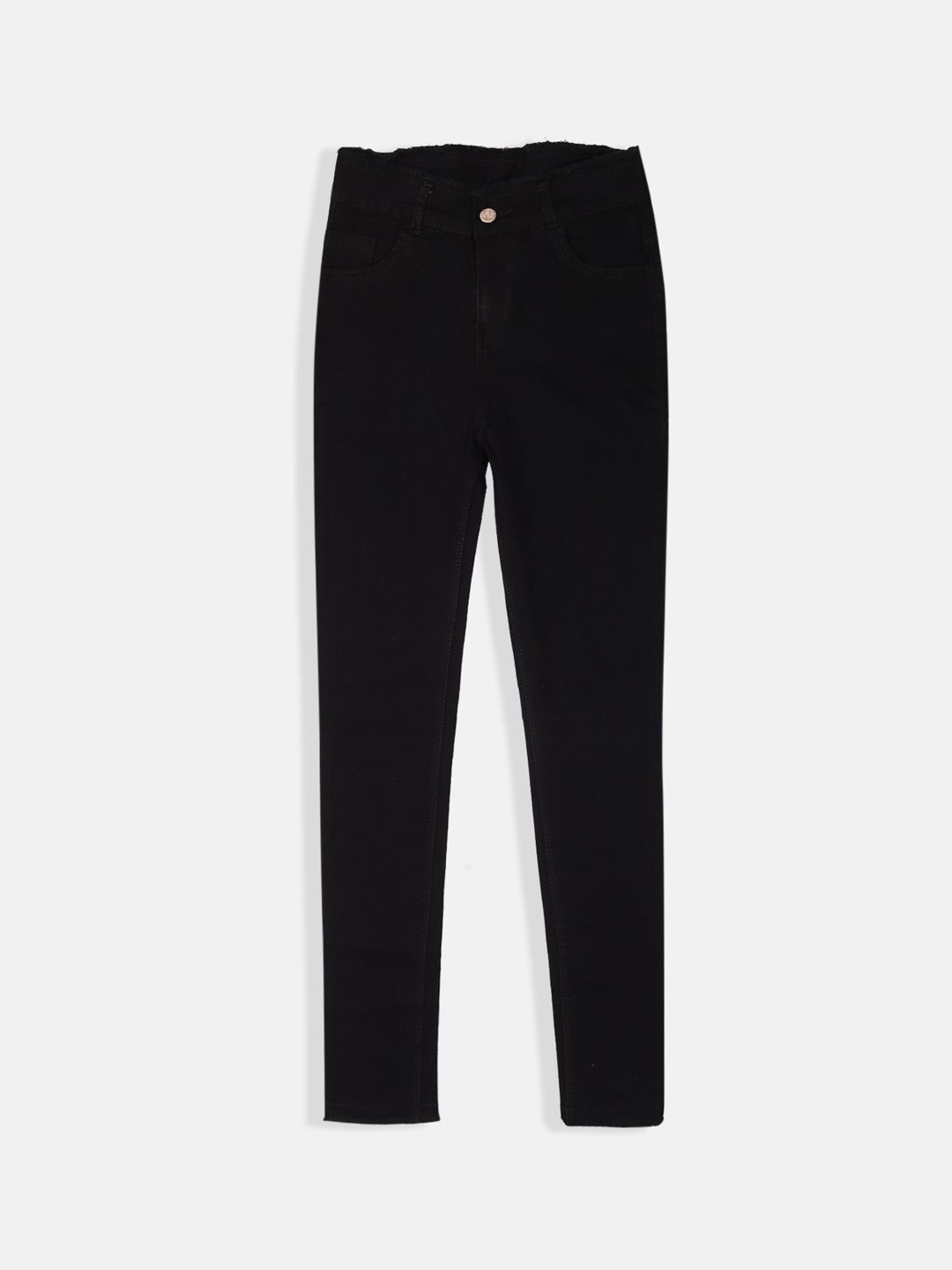 

BAESD Girls Skinny Fit Mid-Rise Clean Look Cotton Stretchable Jeans, Black