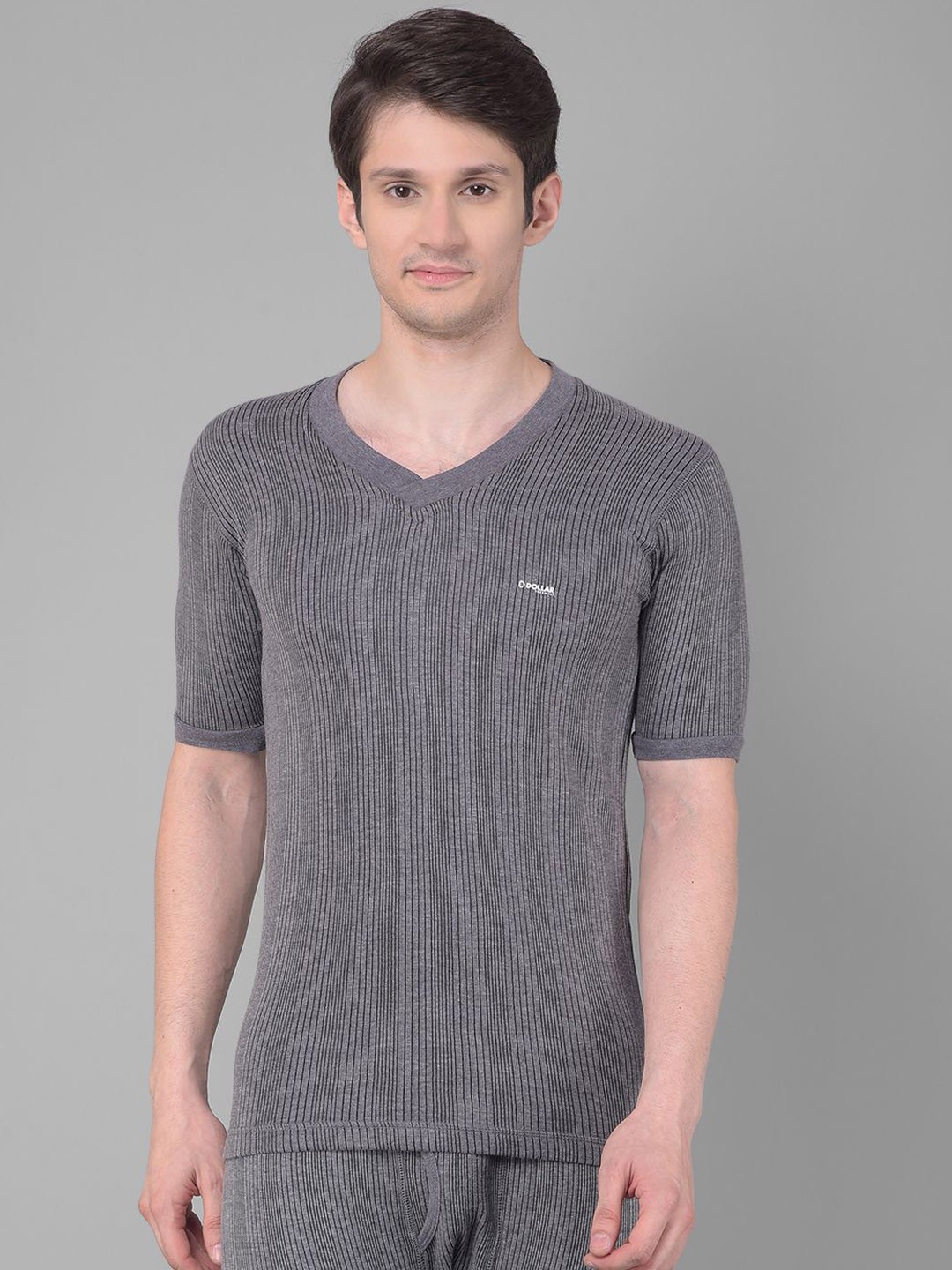 

Dollar Ultra V Neck Half Sleeve Thermal Top, Charcoal