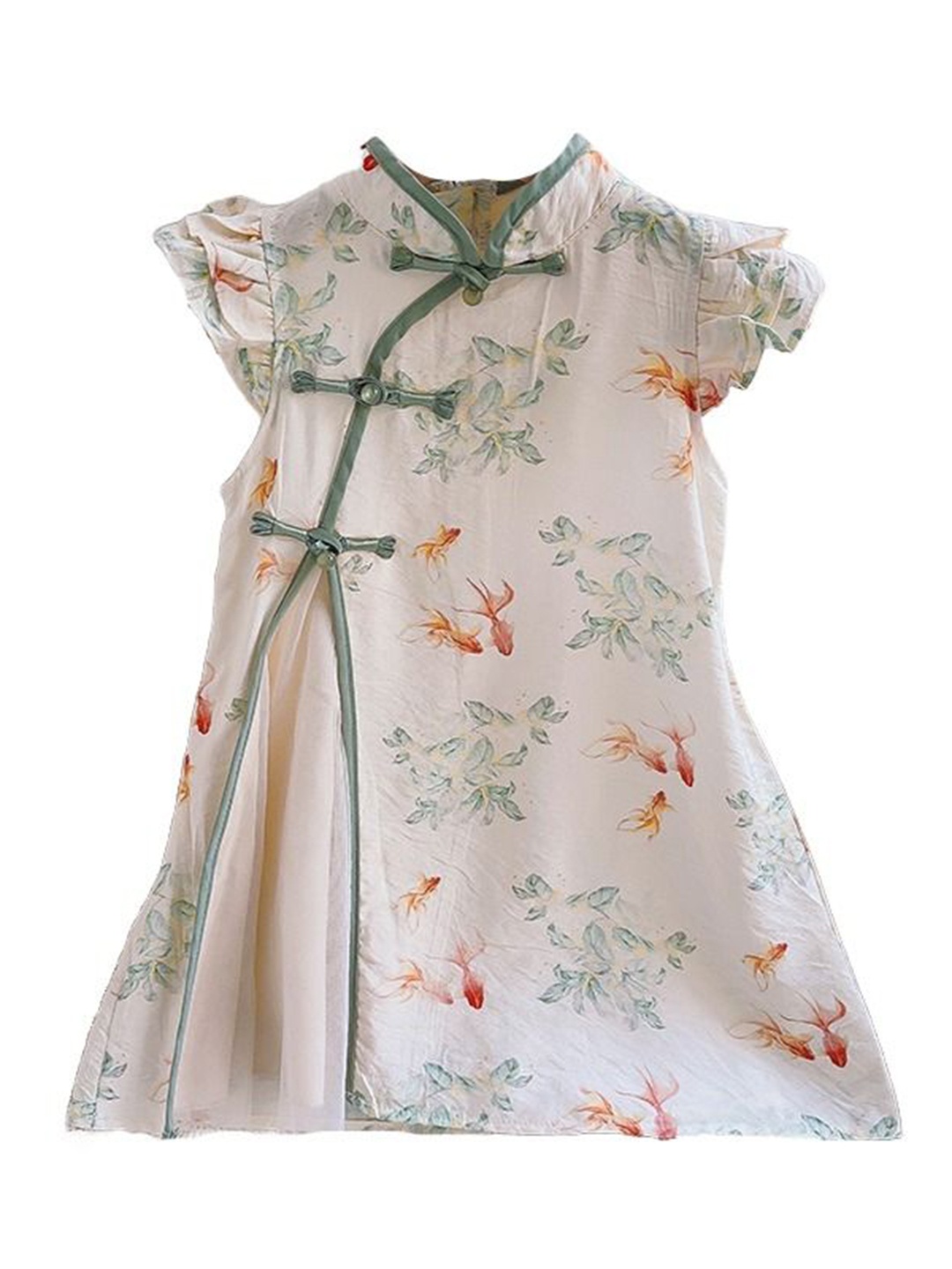

StyleCast x Revolte Girls Floral Printed Flutter Sleeves A-Line Dress, Beige