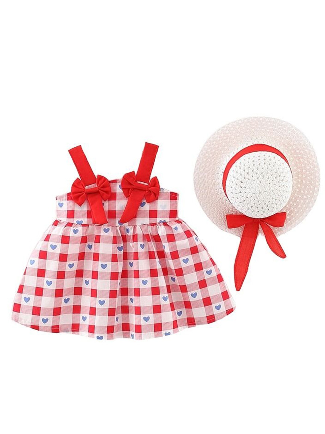 

StyleCast x Revolte Girls Checked Applique Fit & Flare Dress, Red