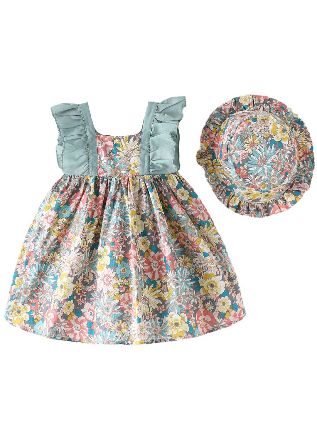 

StyleCast x Revolte Girls Floral Print Fit & Flare Dress, Green