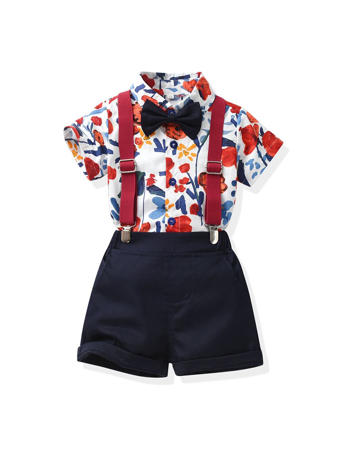 

StyleCast x Revolte Boys Printed Pure Cotton Shirt with Shorts, Red