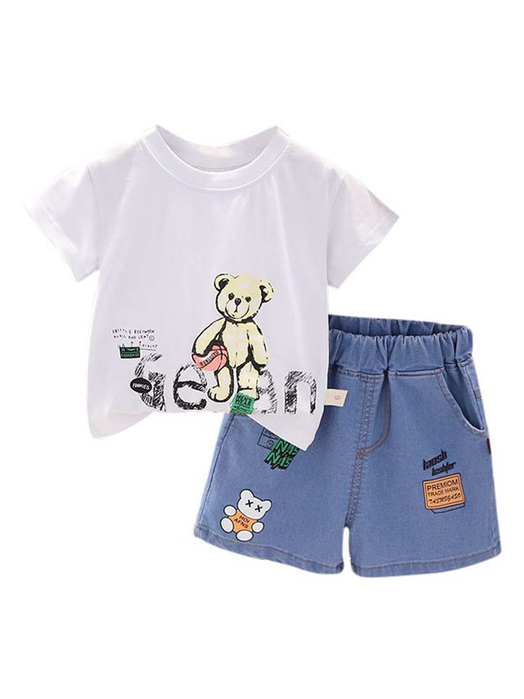 

StyleCast x Revolte Boys Printed Round Neck Short Sleeves T-shirt with Shorts, White