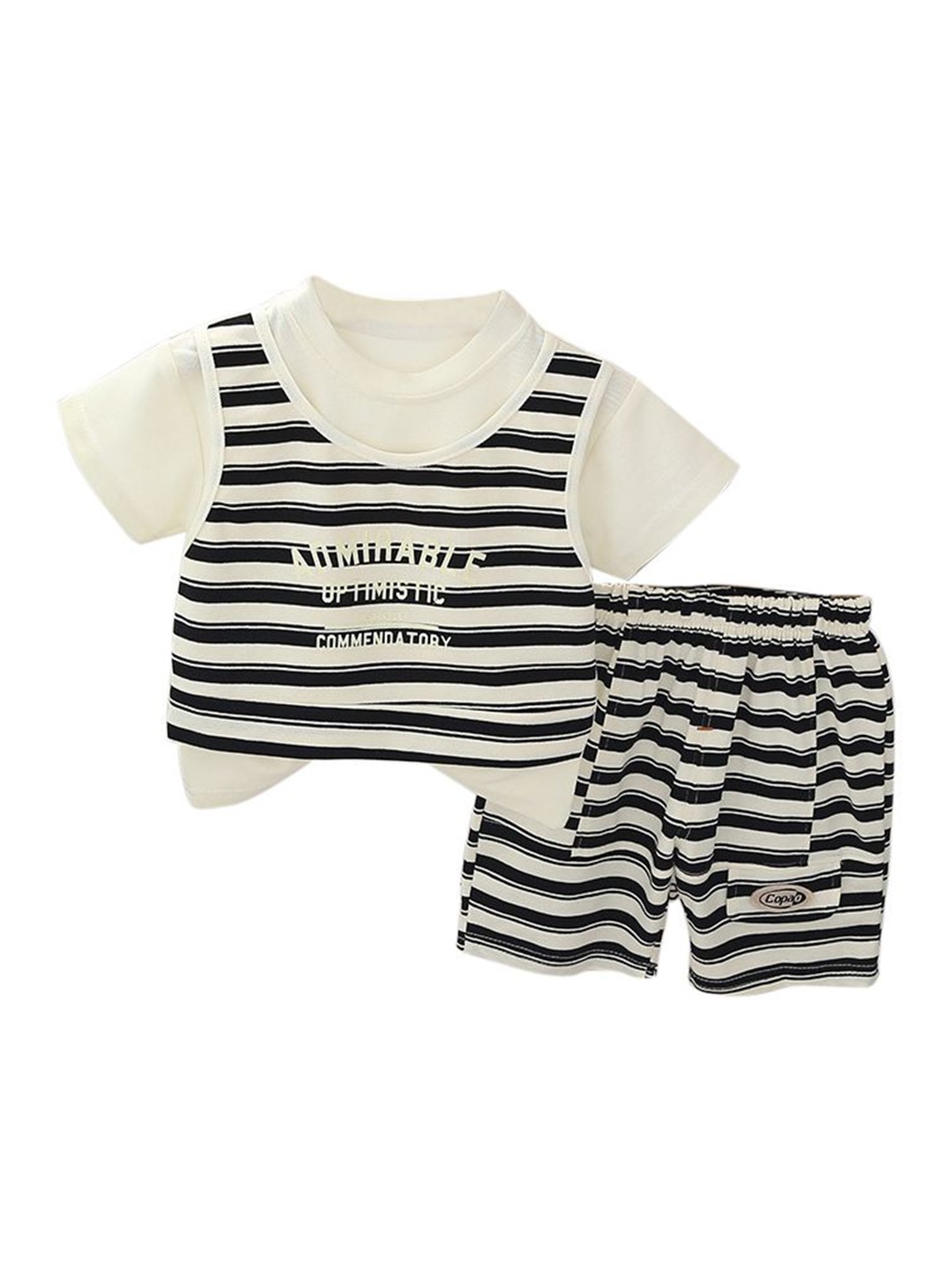 

StyleCast x Revolte Boys Striped Shirt With Short, Black