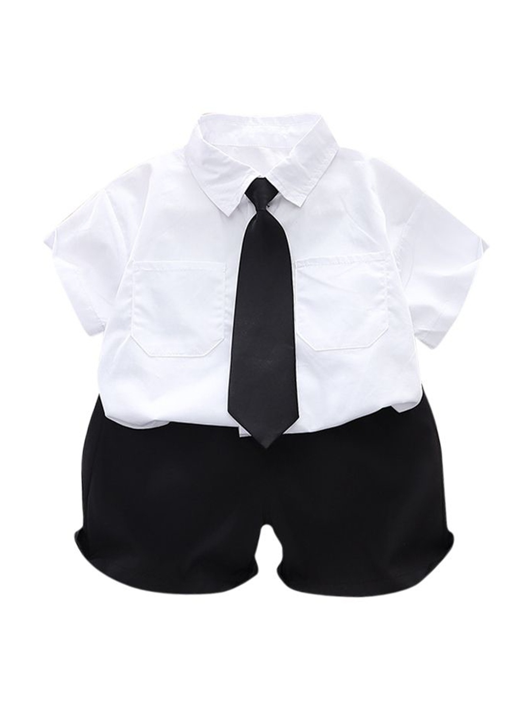 

StyleCast x Revolte Boys White Spread Collar Shirt With Shorts
