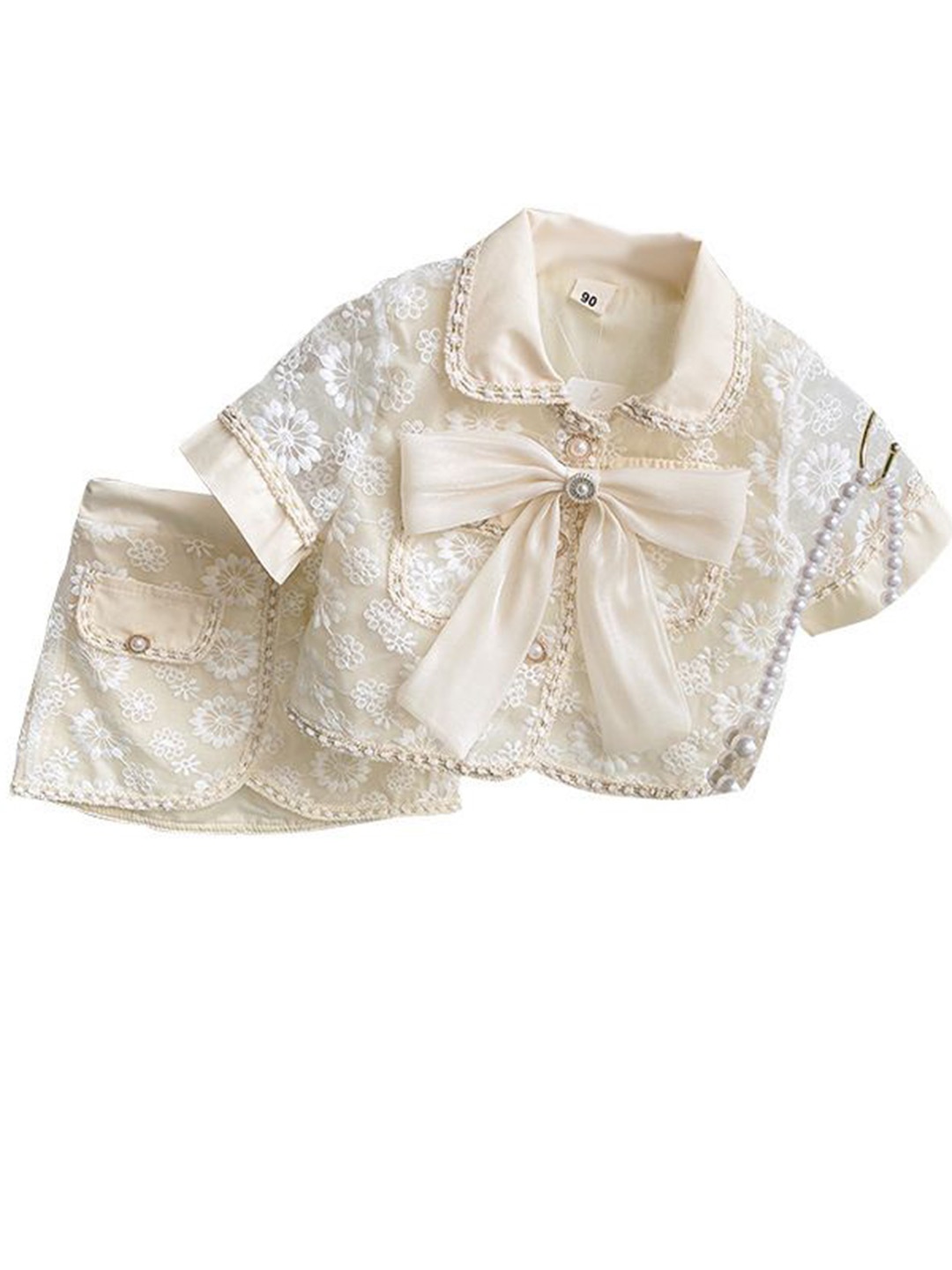 

StyleCast x Revolte Girls Embroidered Top with Skirt, Cream