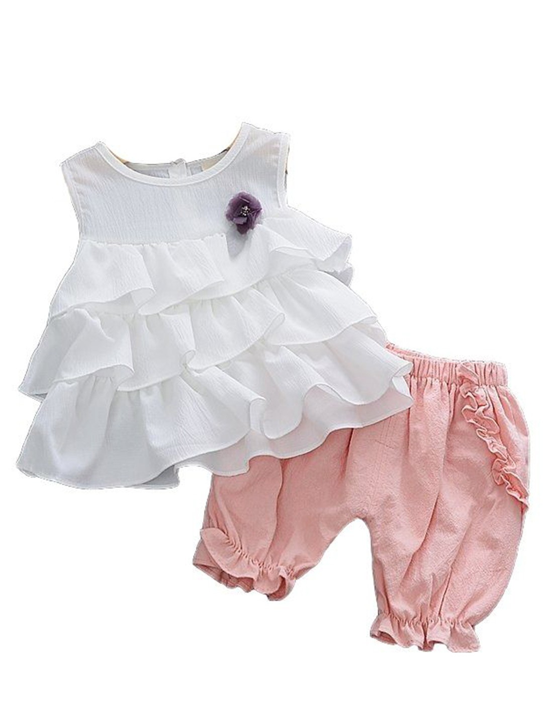 

StyleCast x Revolte Girls Pure Cotton Top with Shorts, White