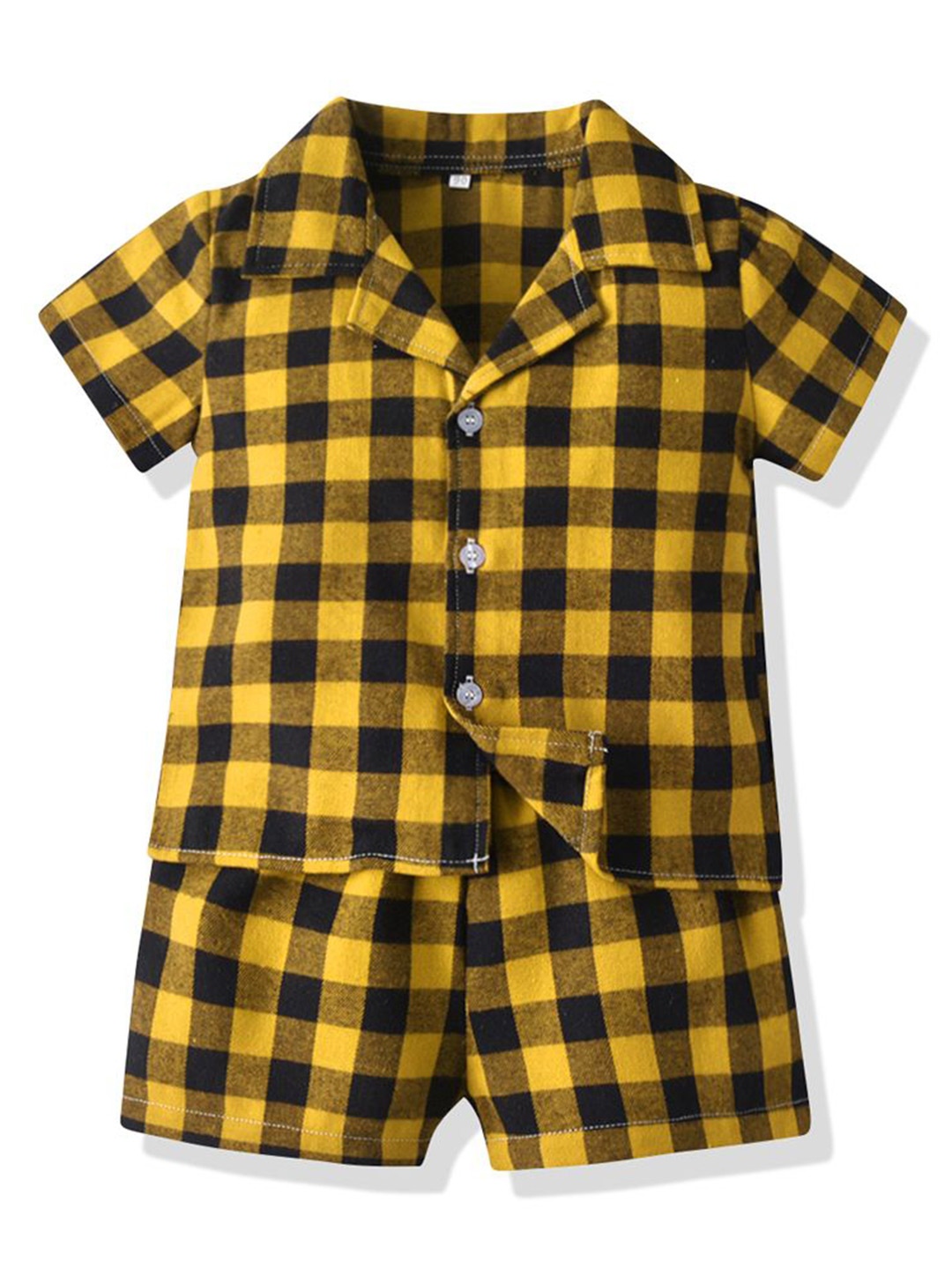 

StyleCast x Revolte Kids Yellow & Black Checked Shirt with Shorts