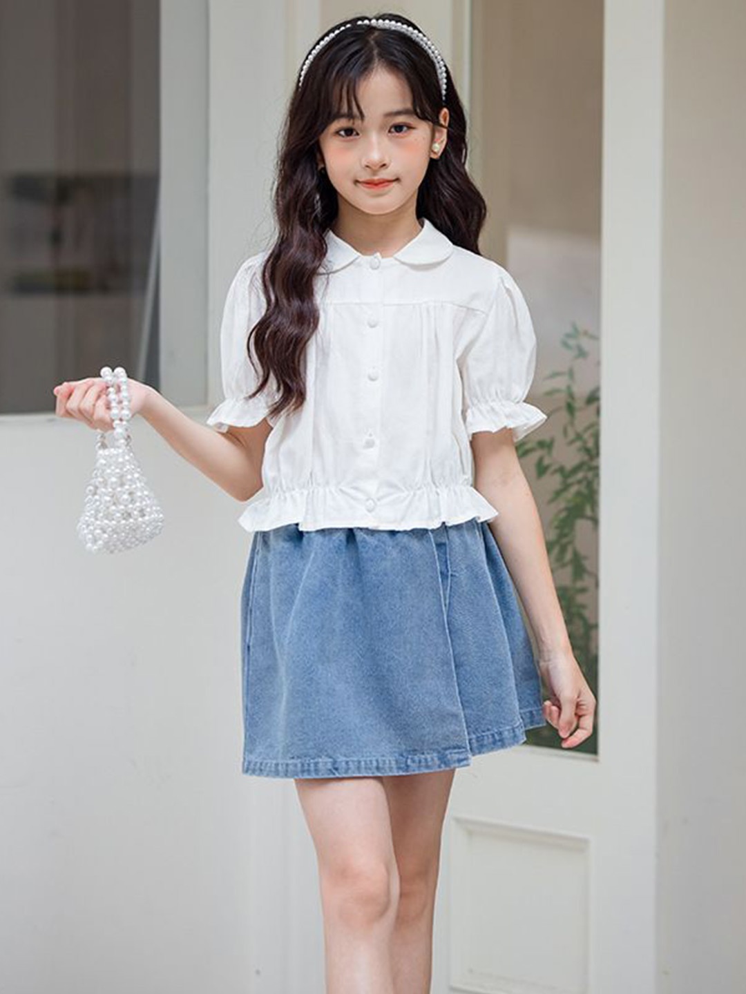 

StyleCast x Revolte Girls Pure Cotton Top with Skirt, White