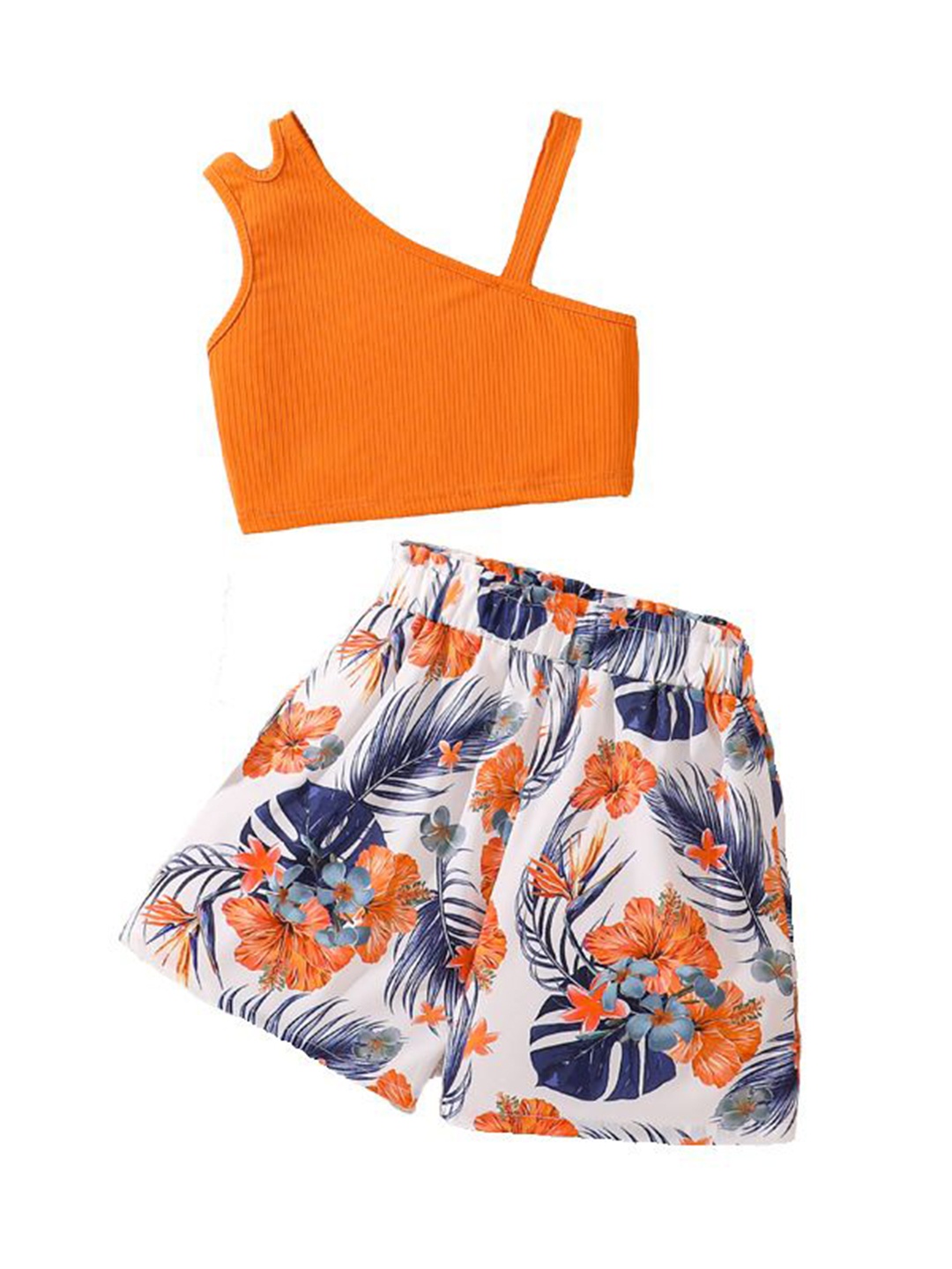 

StyleCast x Revolte Girls Top with Printed Shorts, Orange