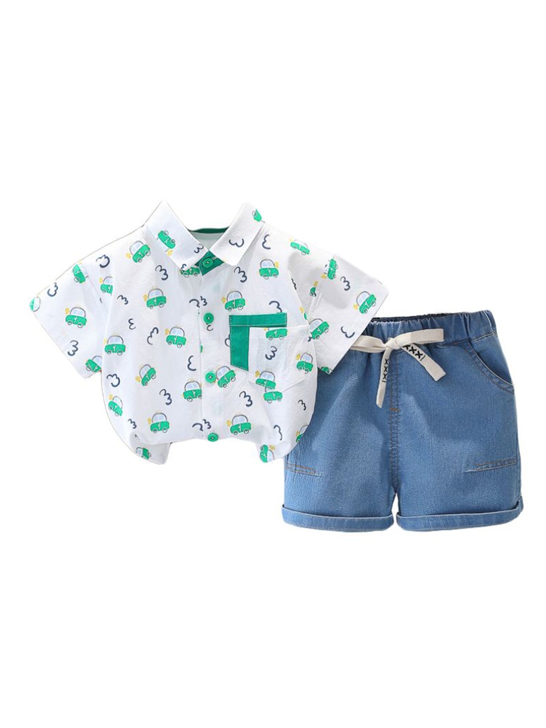 

StyleCast x Revolte Boys Printed Shirt With Shorts, Green