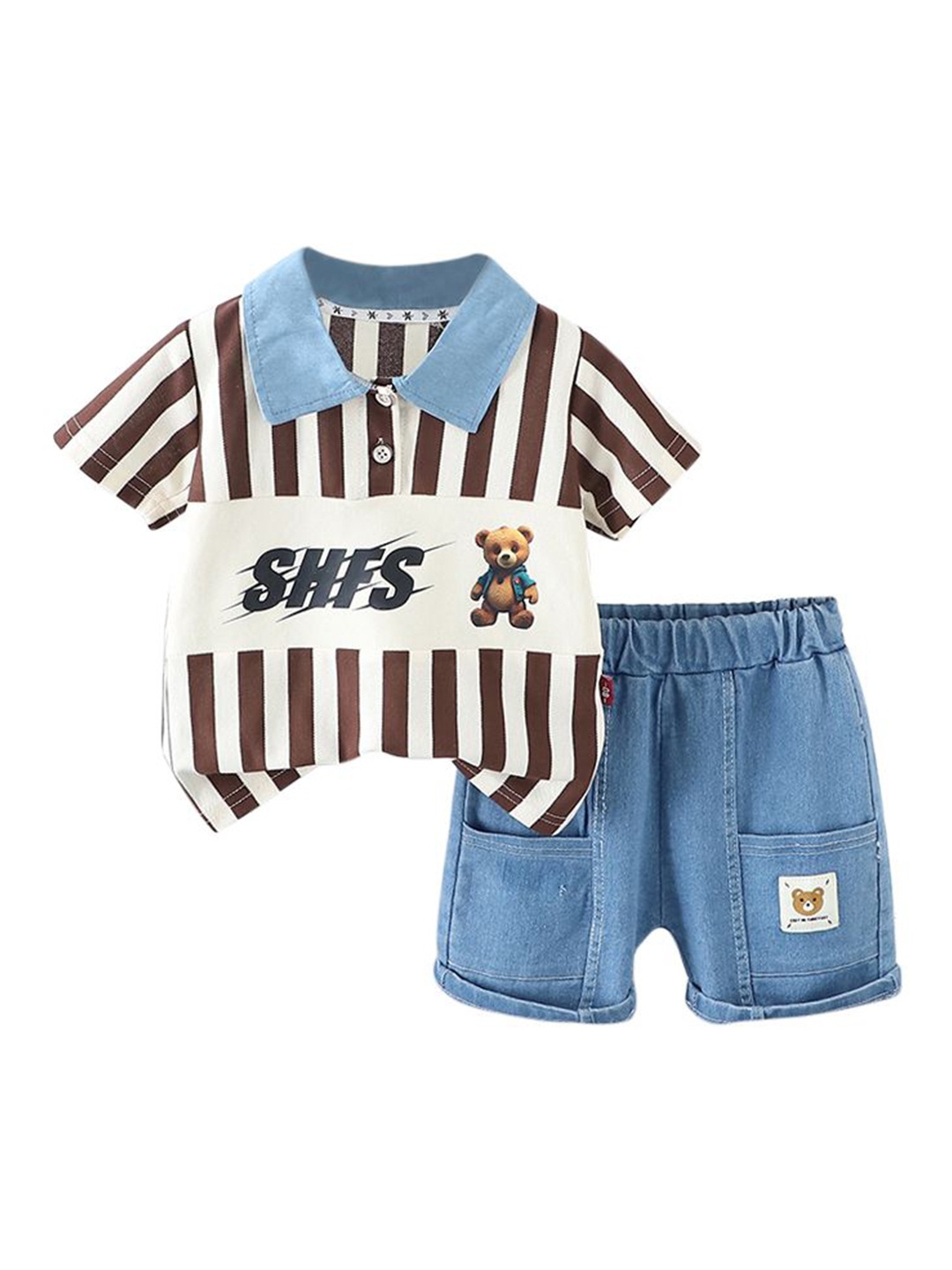 

StyleCast x Revolte Boys Printed Shirt With Short, Brown