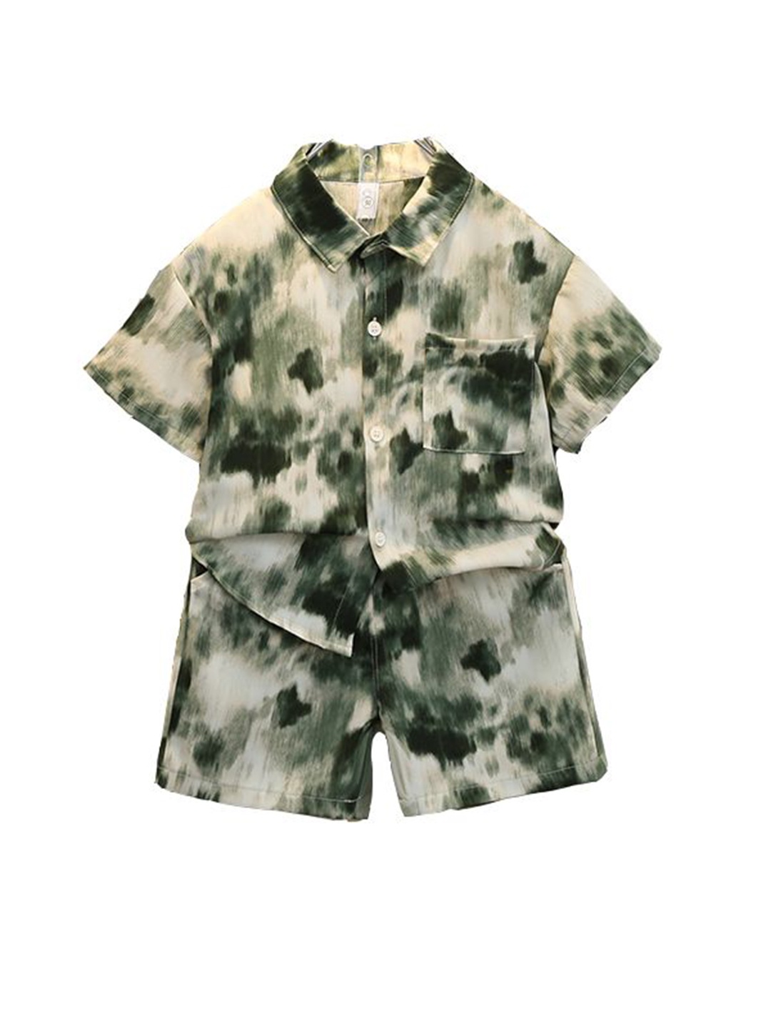 

StyleCast x Revolte Boys Dyed Shirt with Shorts, Green