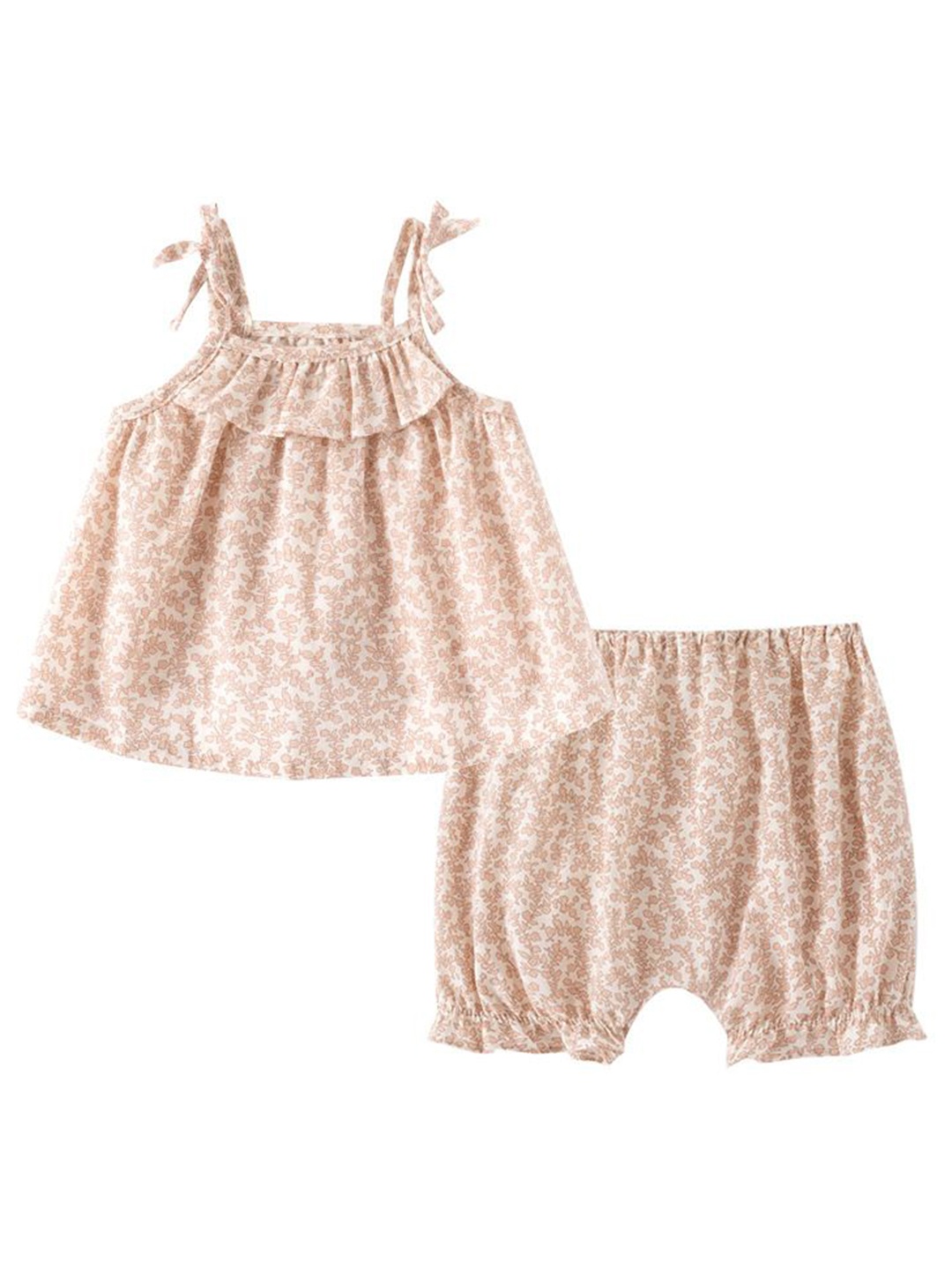 

StyleCast x Revolte Girls Floral Printed Pure Cotton Top with Shorts, Pink