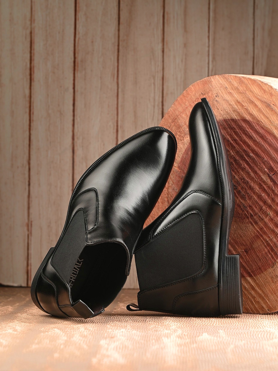 

AfroJack Men PU Chelsea Boots, Black