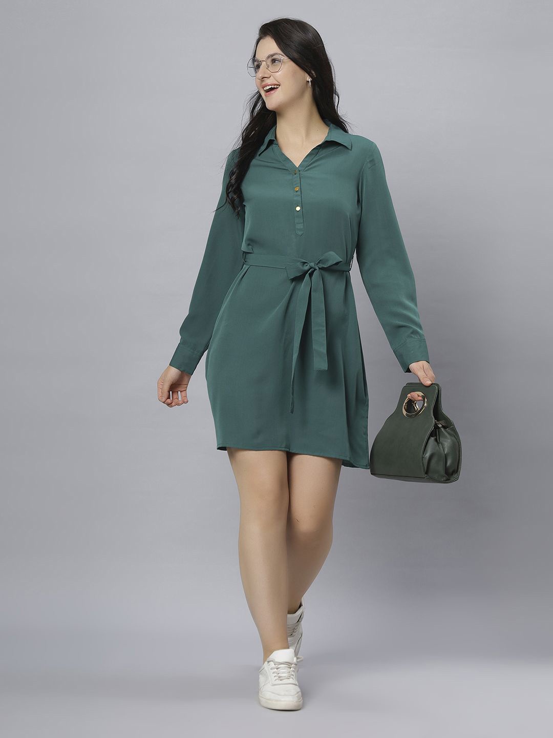 

Chemistry Women Shirt Dress, Green