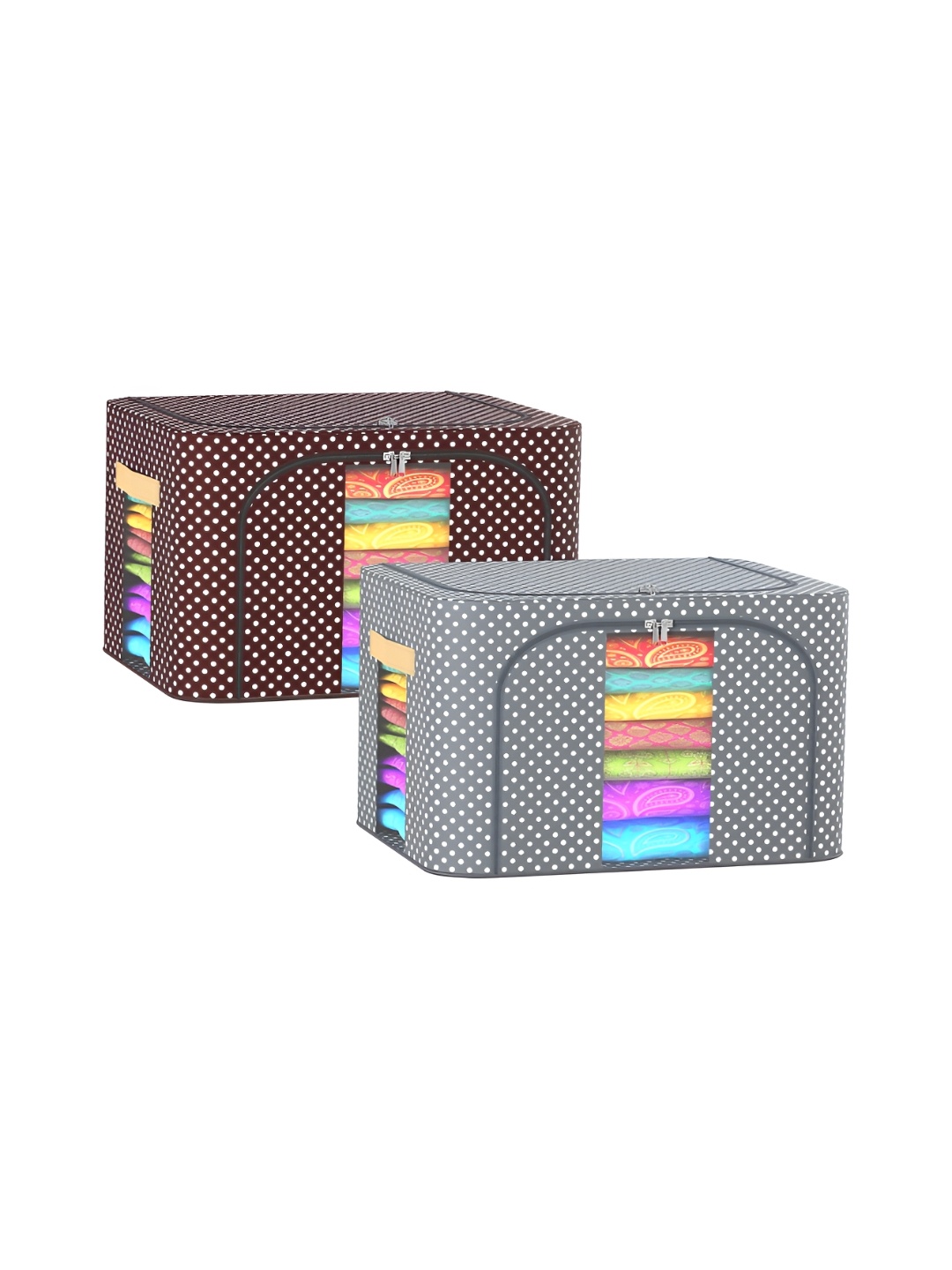 

Kuber Industries Grey & Brown Printed 2 Pieces Waterproof Multi-Utility Organisers