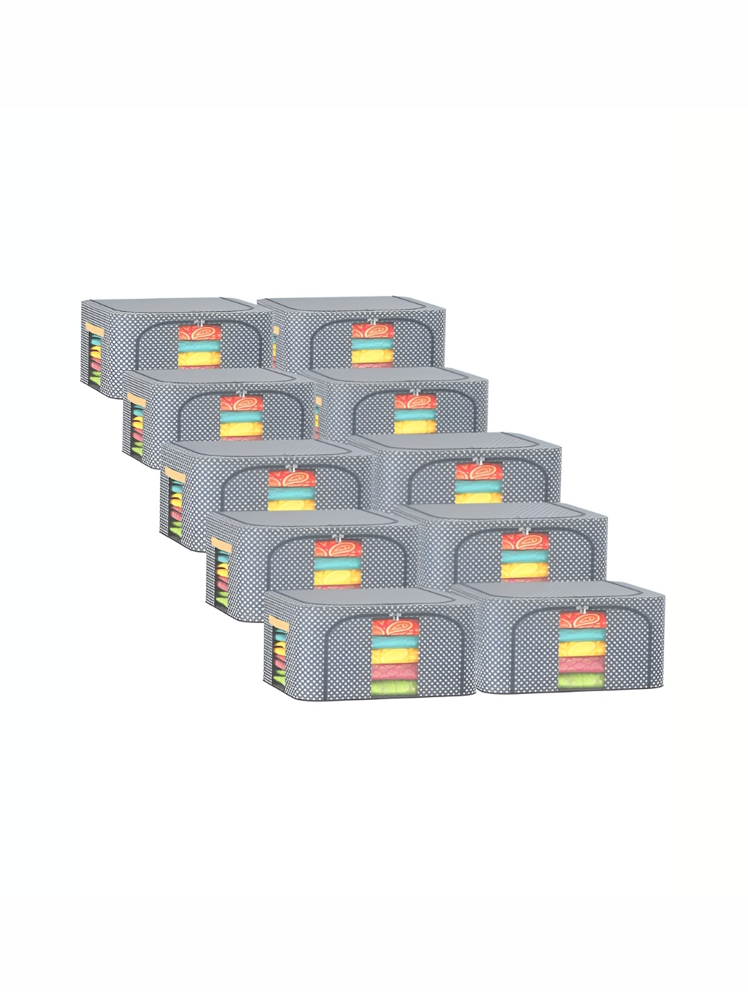 

Kuber Industries Grey 10 pcs Regular Drawer Organisers