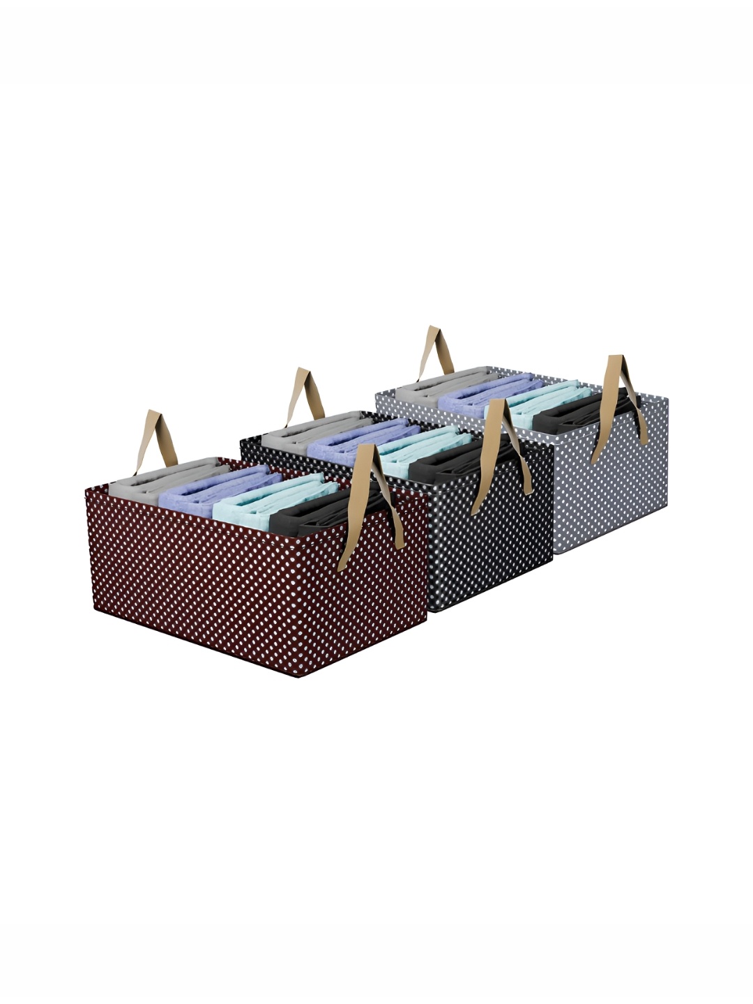 

Kuber Industries Black & Brown 3 Pcs Drawer Organisers