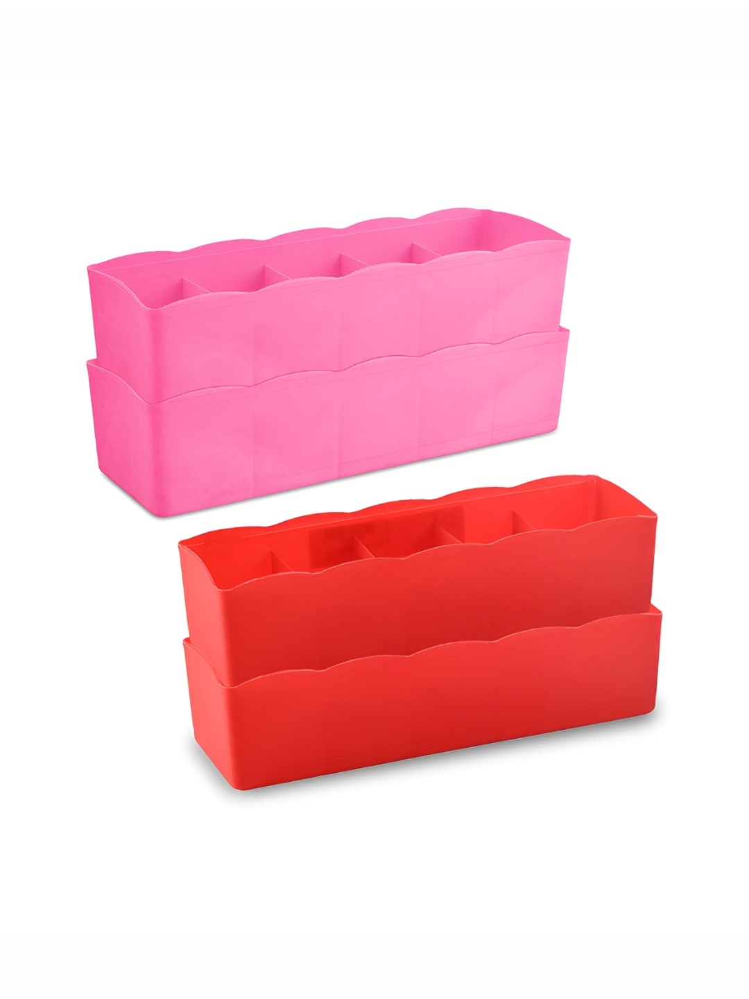 

Kuber Industries Red & Pink 4 Pieces Multi-Utility Organisers