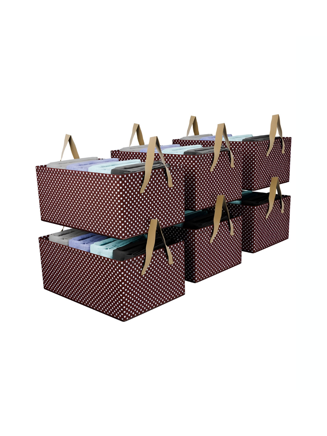 

Kuber Industries Brown 6 Pieces Regular Drawer Organisers