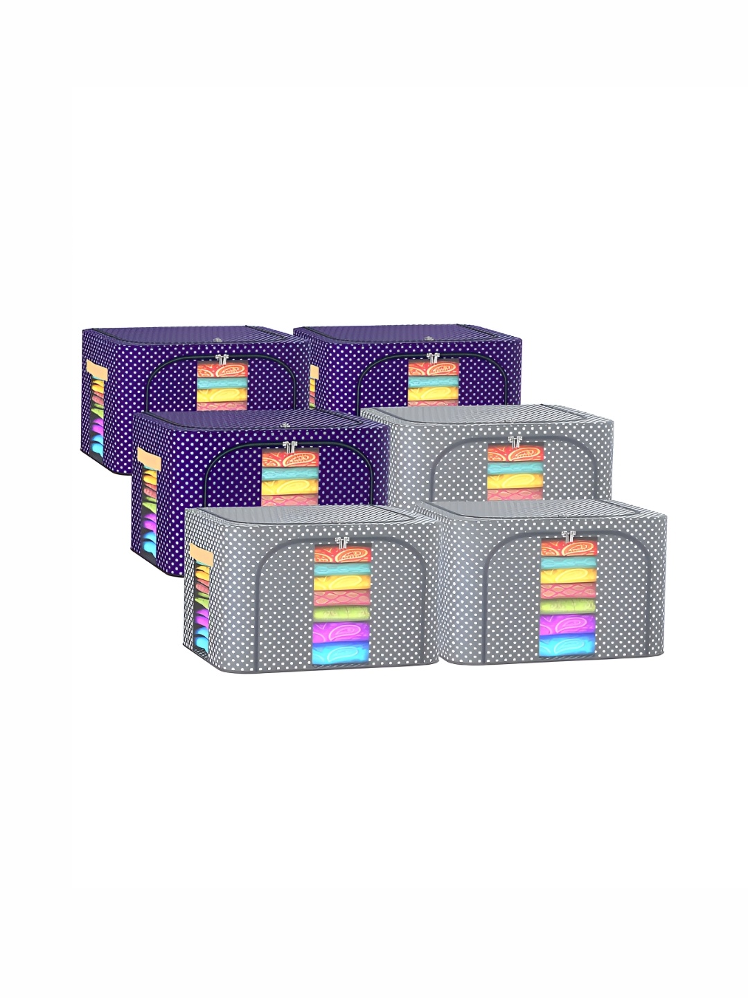 

Kuber Industries Blue & Grey 6 Pieces Printed Multi-Utility Organisers