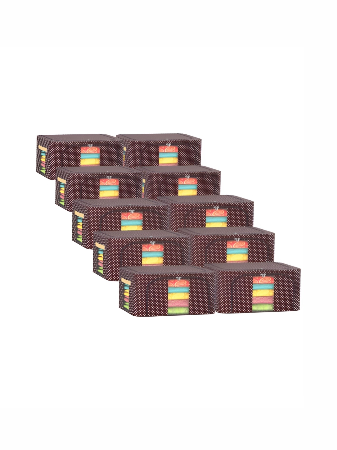 

Kuber Industries Brown 10 Pieces Regular Drawer Organiser